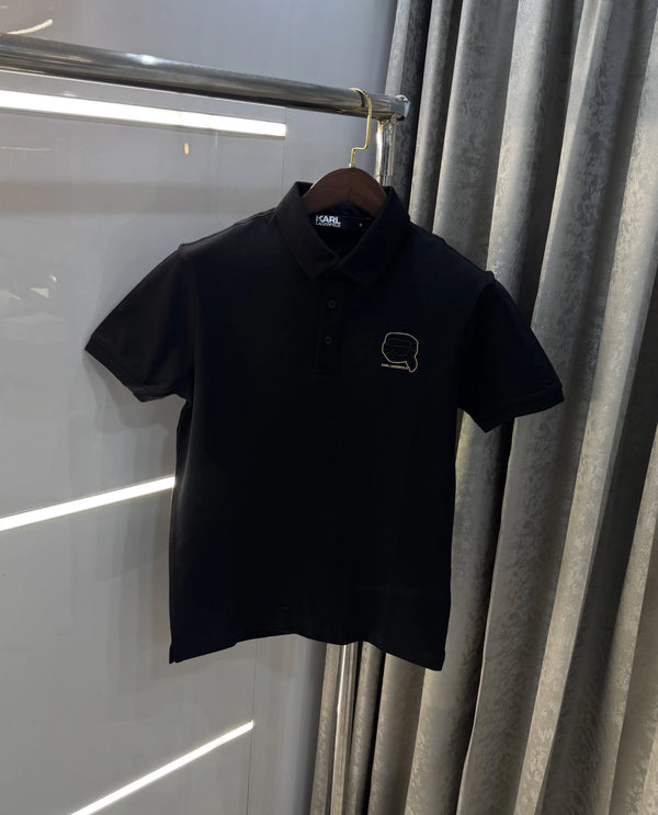 Kar l Lagerfled Black Imported Polo T-Shirt