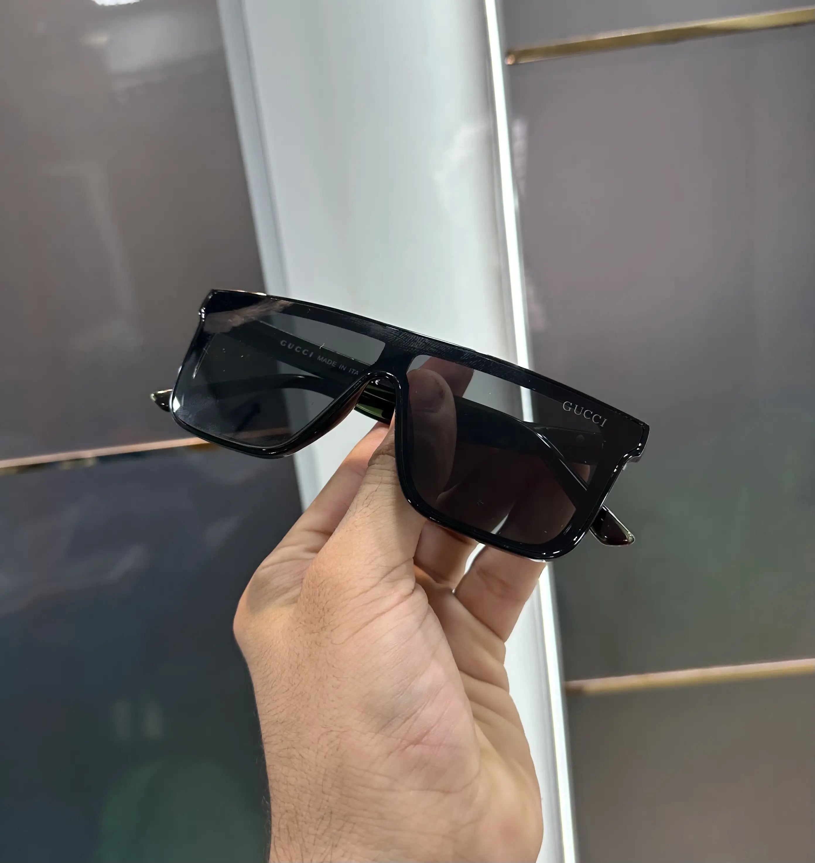 Gucc i Logo Stick Black Classic Premium Shades 2639