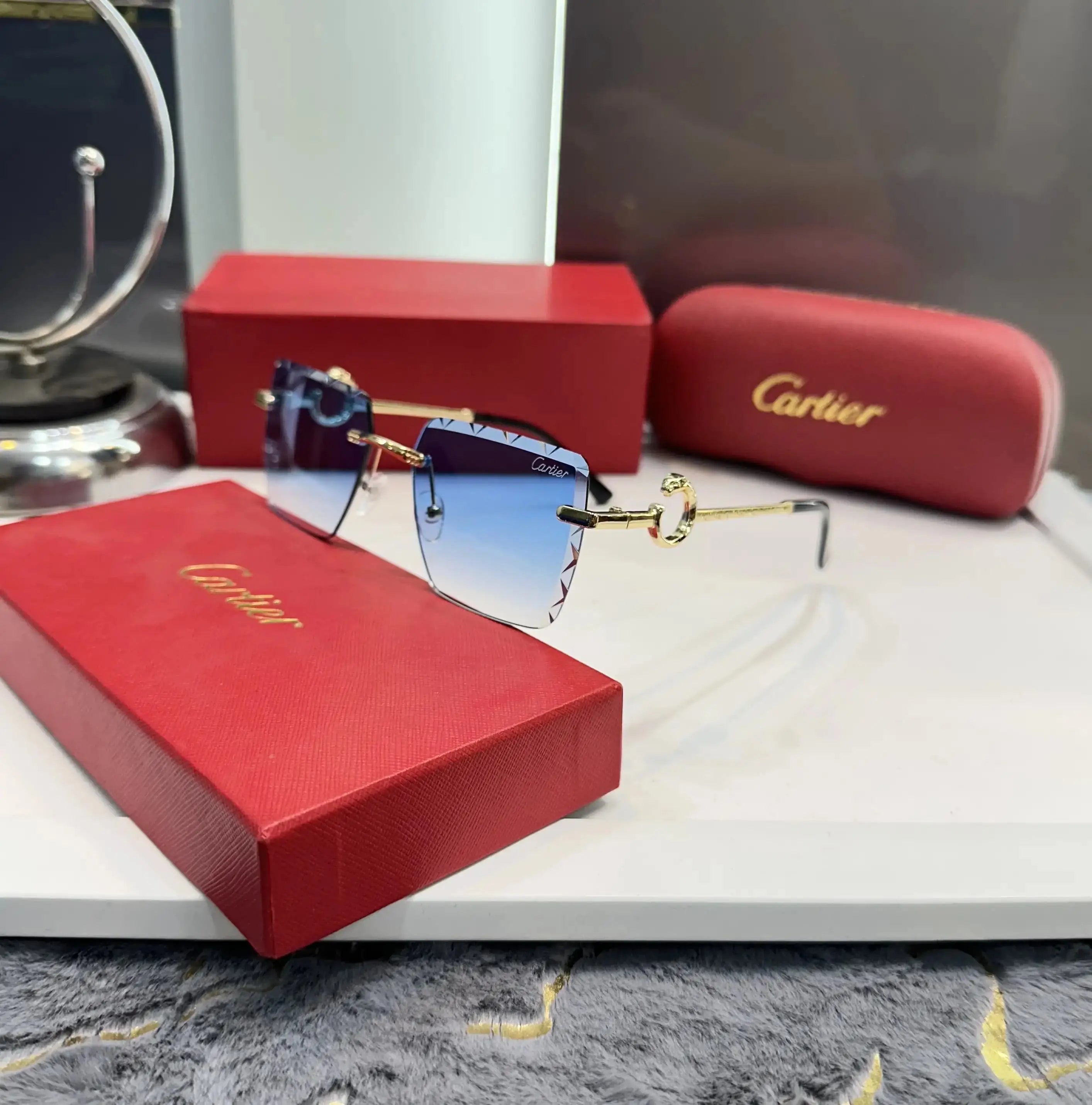 Cartie r Gold Blue Jaguar Premium Shades 8037 Main image