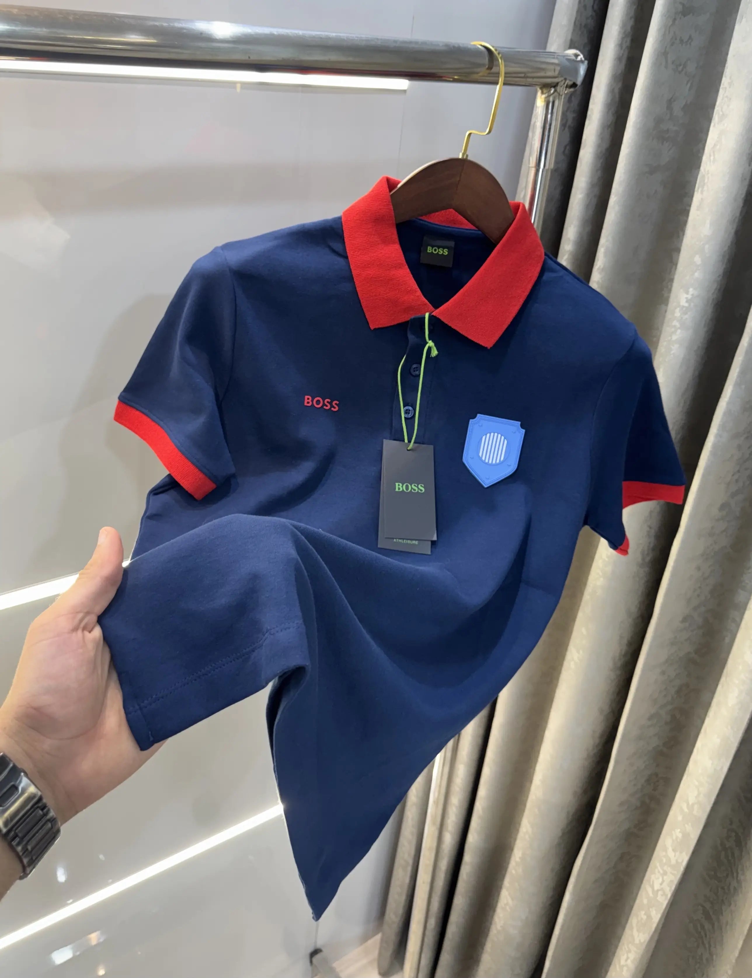 Hug o Bos s Blue Logo Work Premium Polo T-shirt Main image