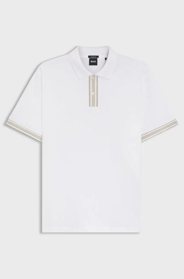 Hug o Bos s White Logo Work Premium Polo T-shirt
