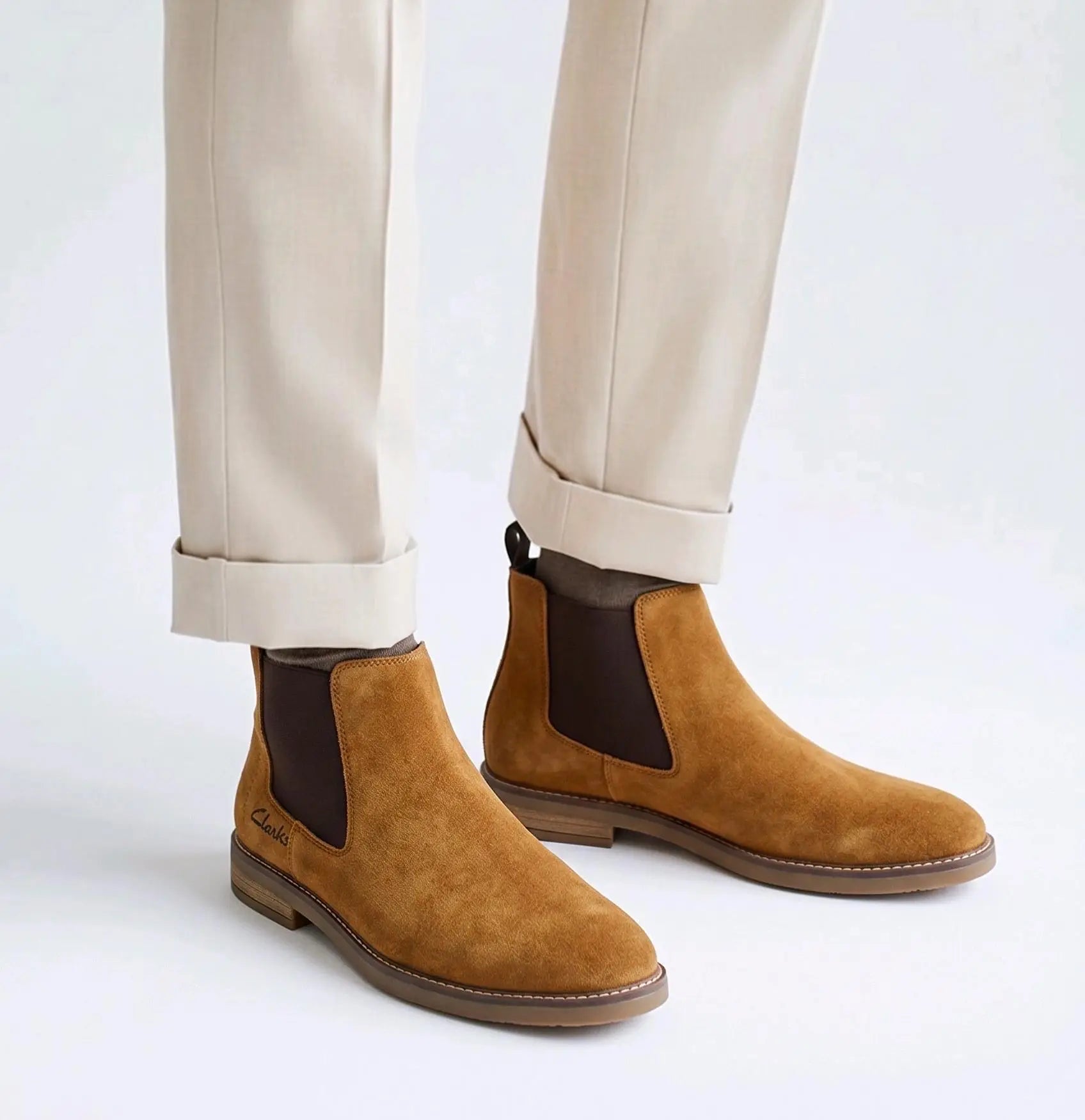 Clarks_Signature Tan Suede Leather Chelsea Boots Main image