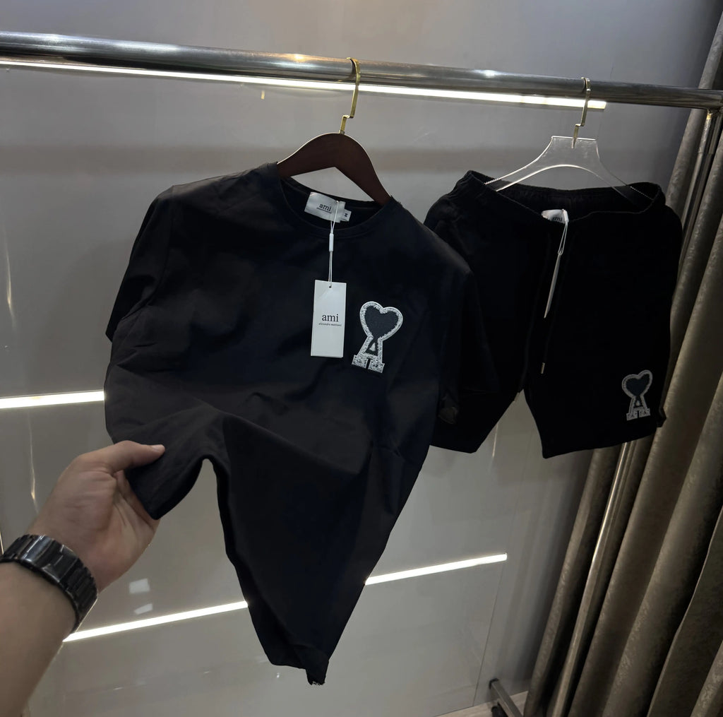 Ami Paris Black Logo Work Imported cord set