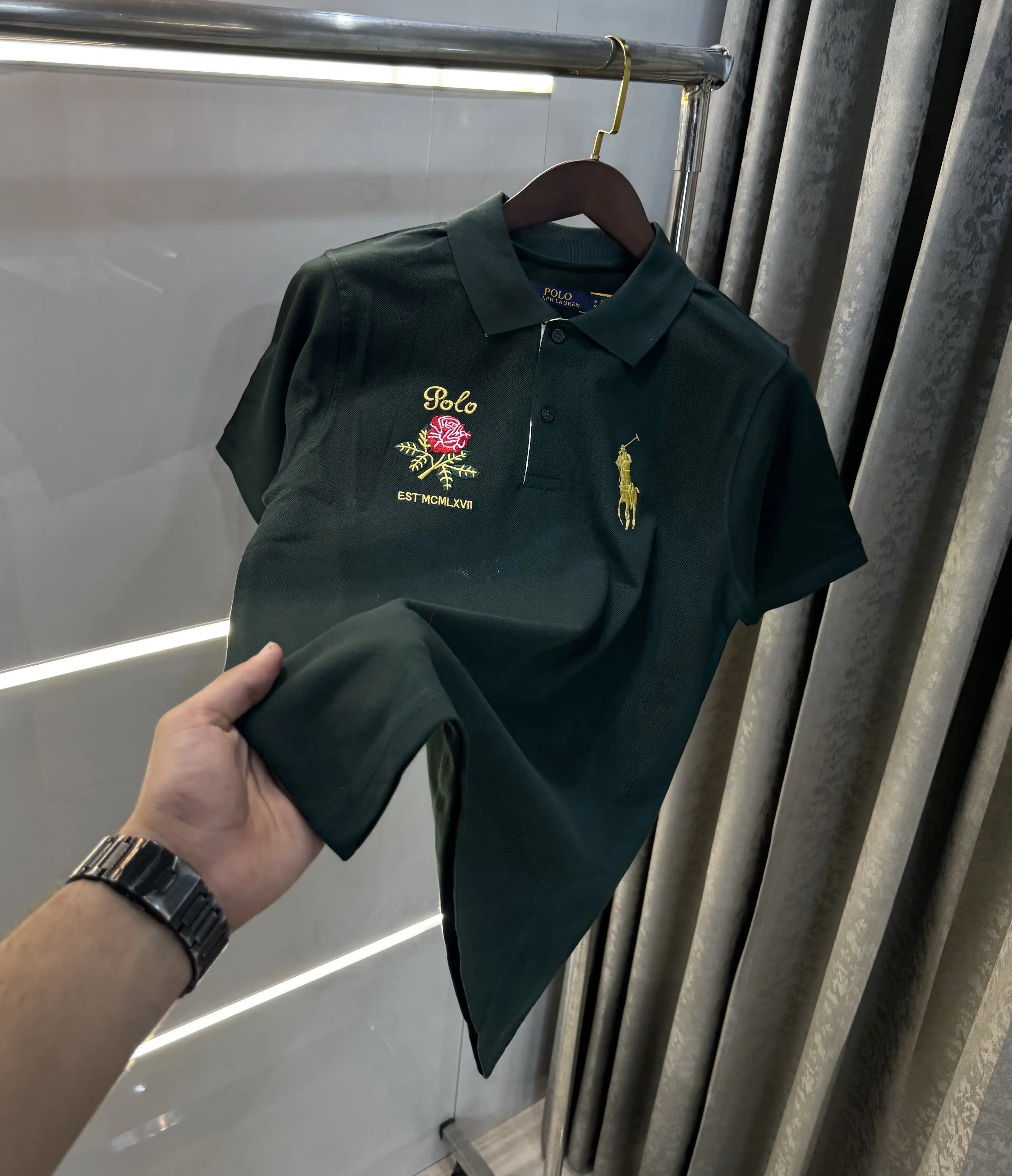 Ralph Lauren Olive Logo Work Premium Polo T-shirt Main image