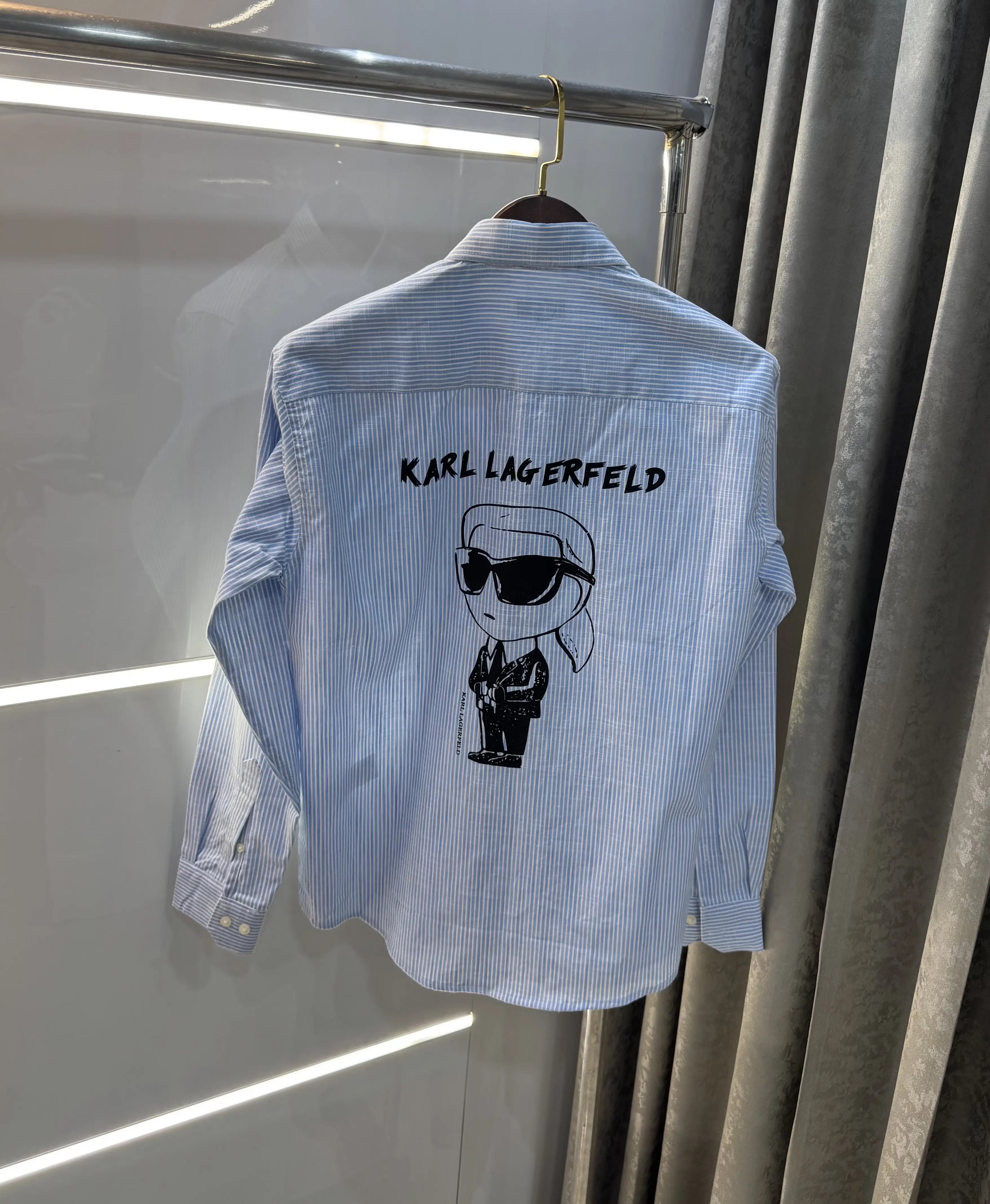Karl Lagerfeld Blue Printed Premium Shirt