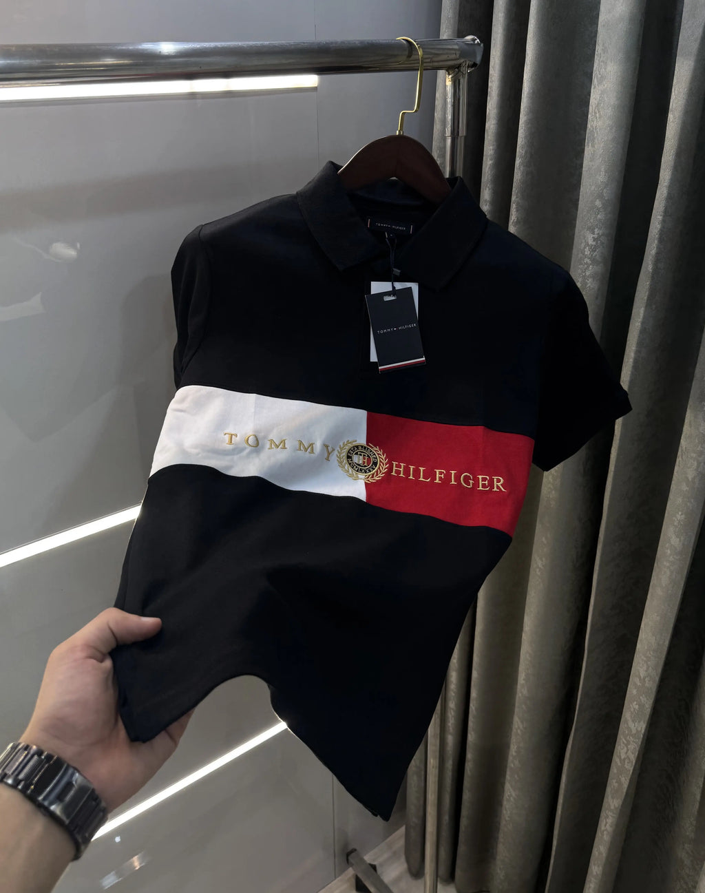 Tommy Hilfiger Black Premium Polo T-shirt