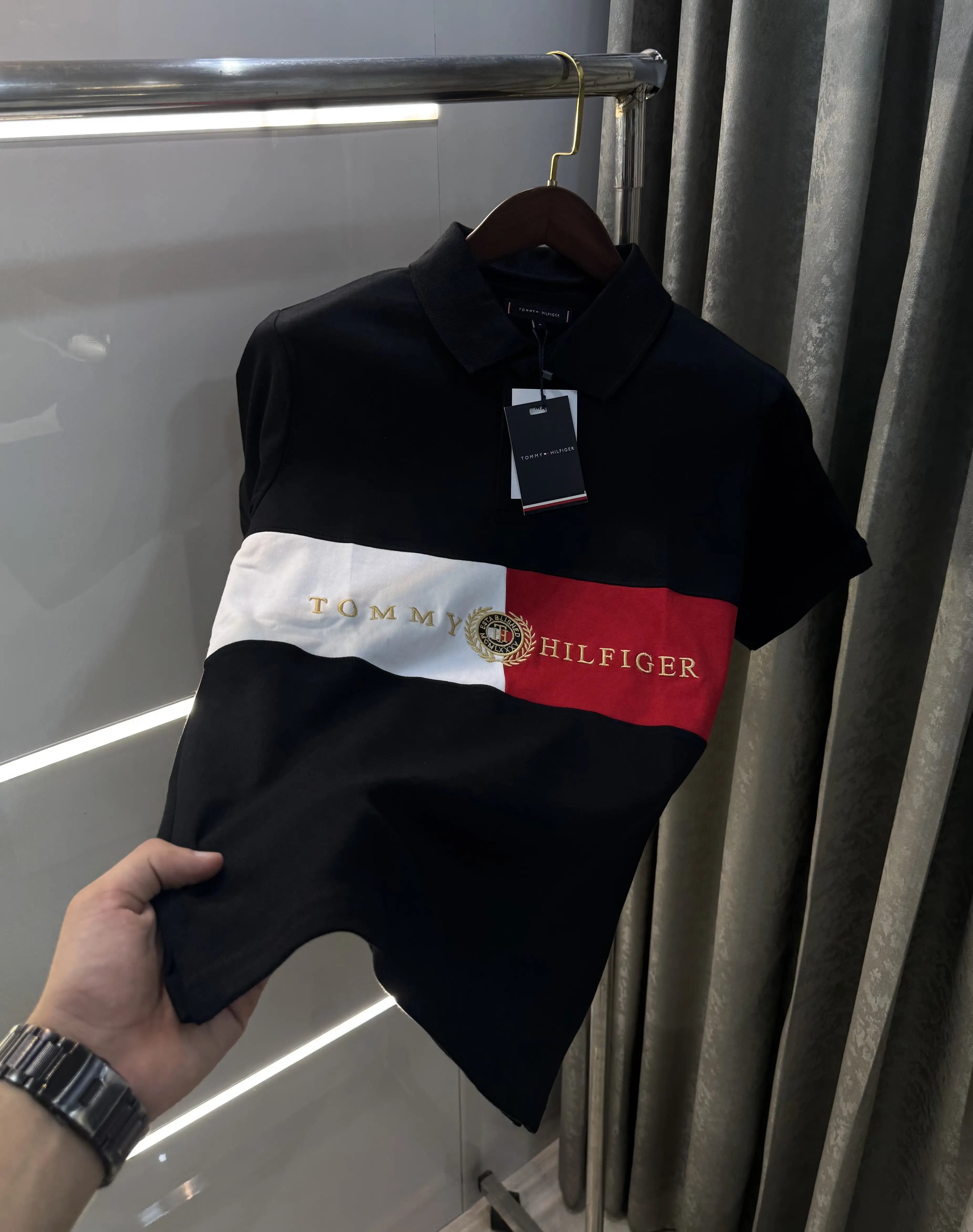 Tommy Hilfiger Black Premium Polo T-shirt