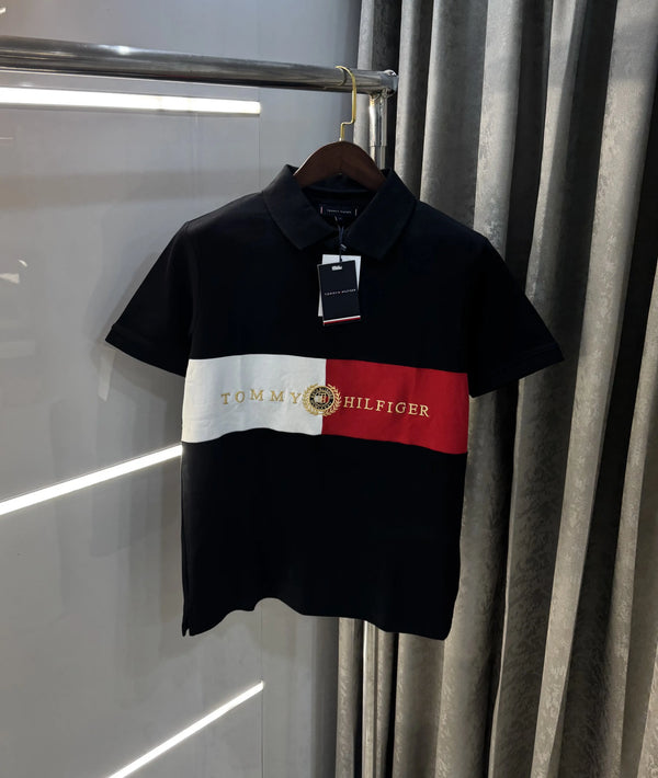 Tommy Hilfiger Black Premium Polo T-shirt