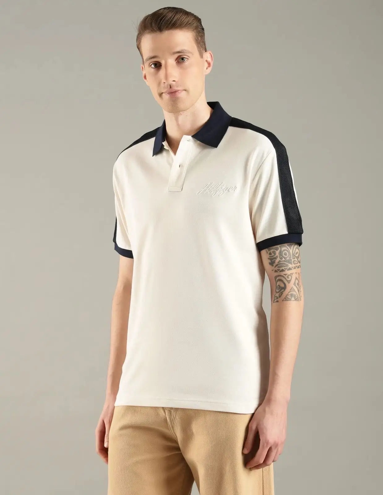 Tommy Hilfiger Cream Premium Polo T-shirt Main image