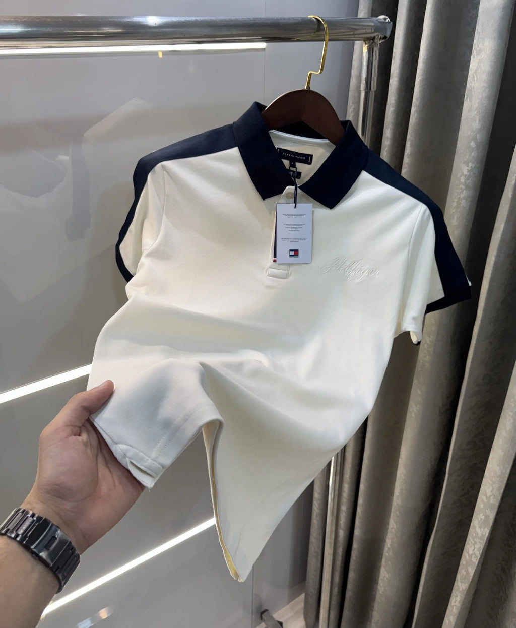 Tommy Hilfiger Cream Premium Polo T-shirt
