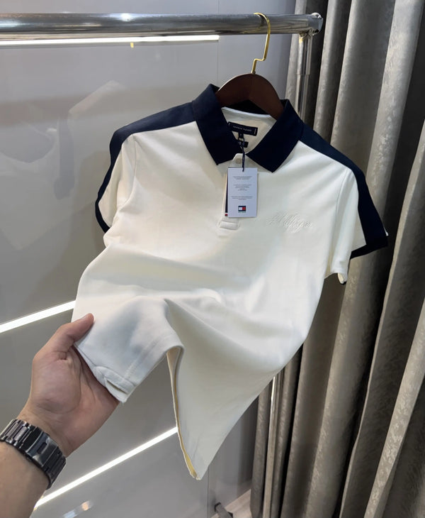 Tommy Hilfiger Cream Premium Polo T-shirt