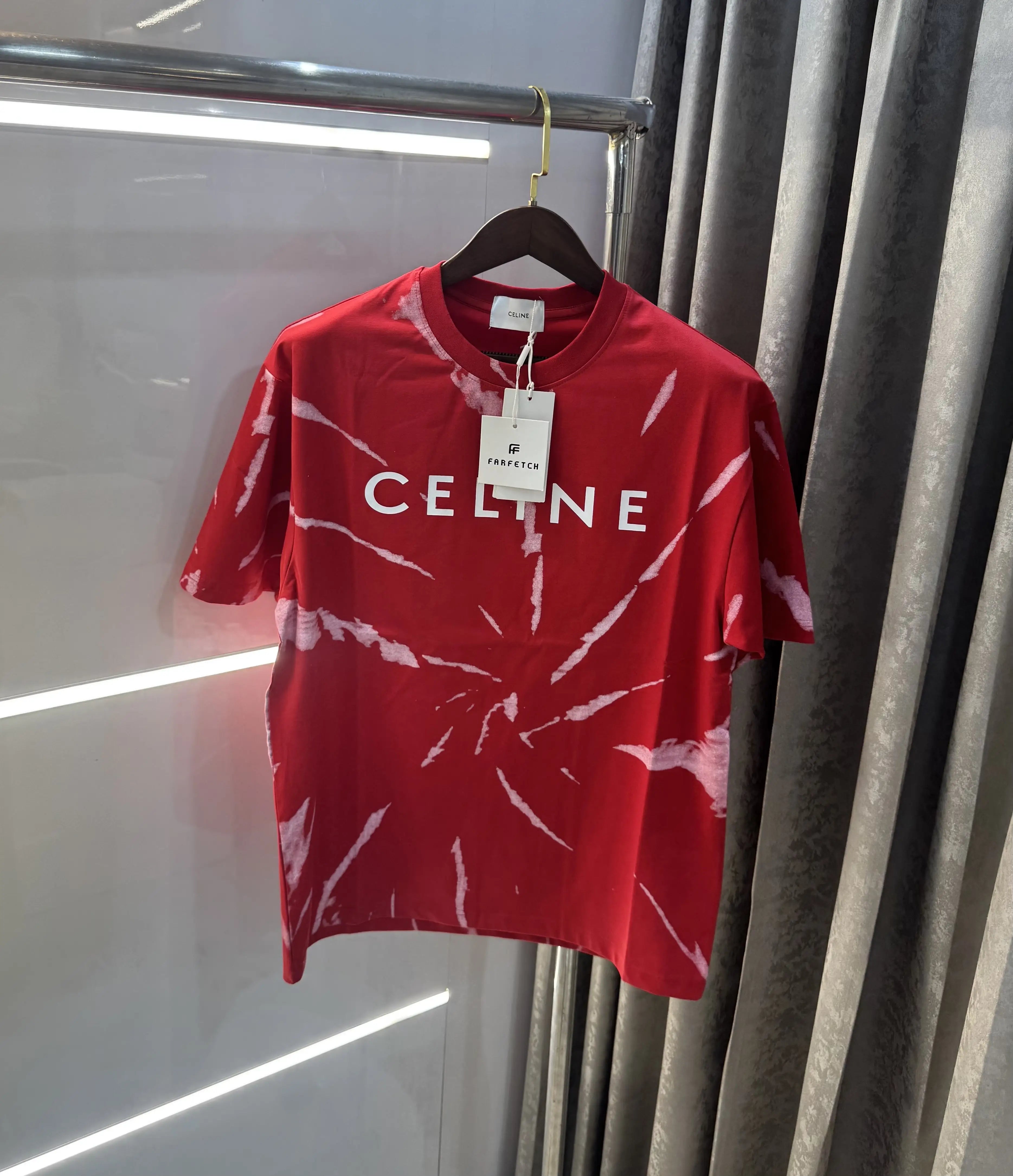 Celine Red Printed Imported Oversized T-shirt Main image