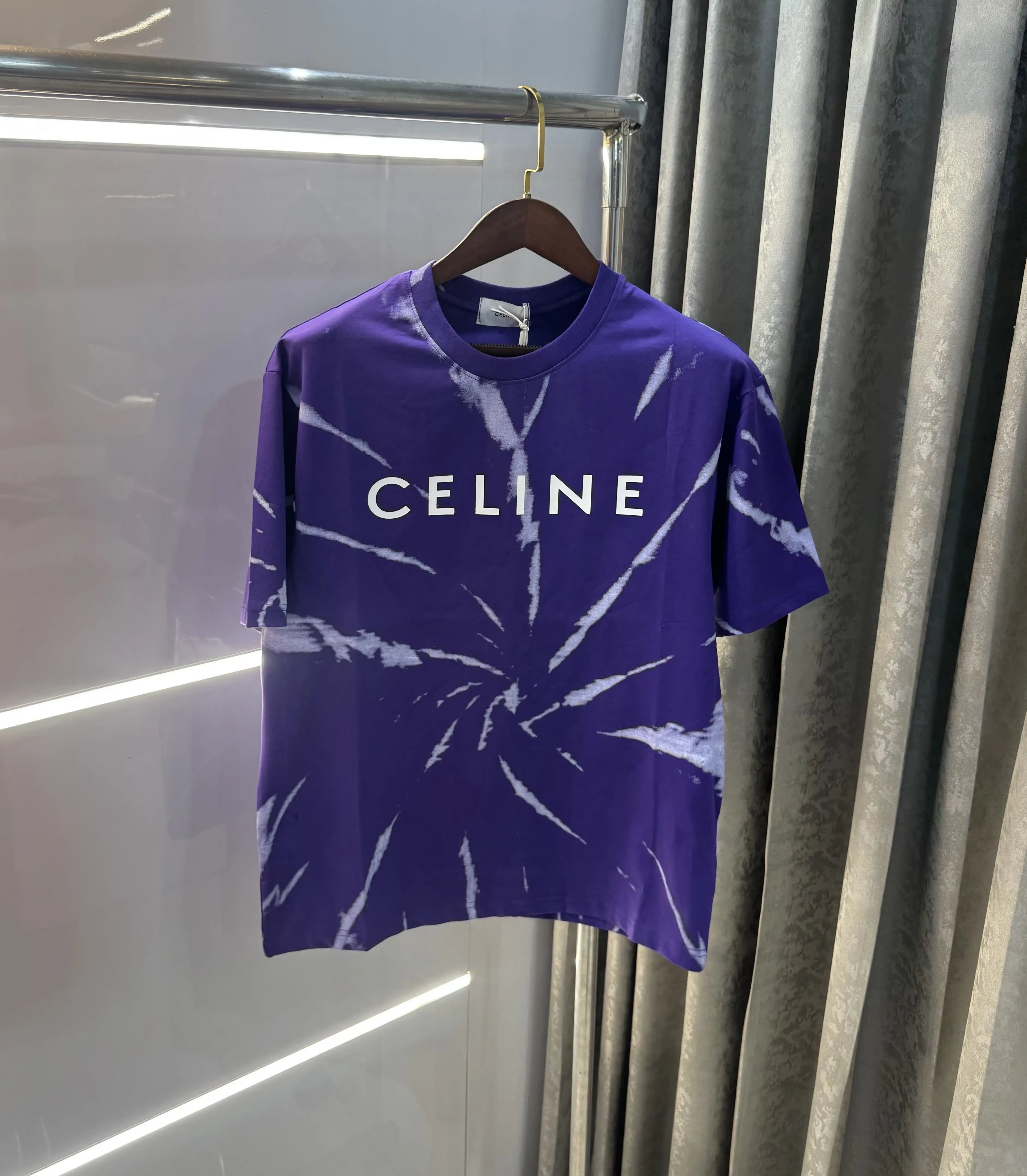 Celine Purple Printed Imported Oversized T-shirt Main image