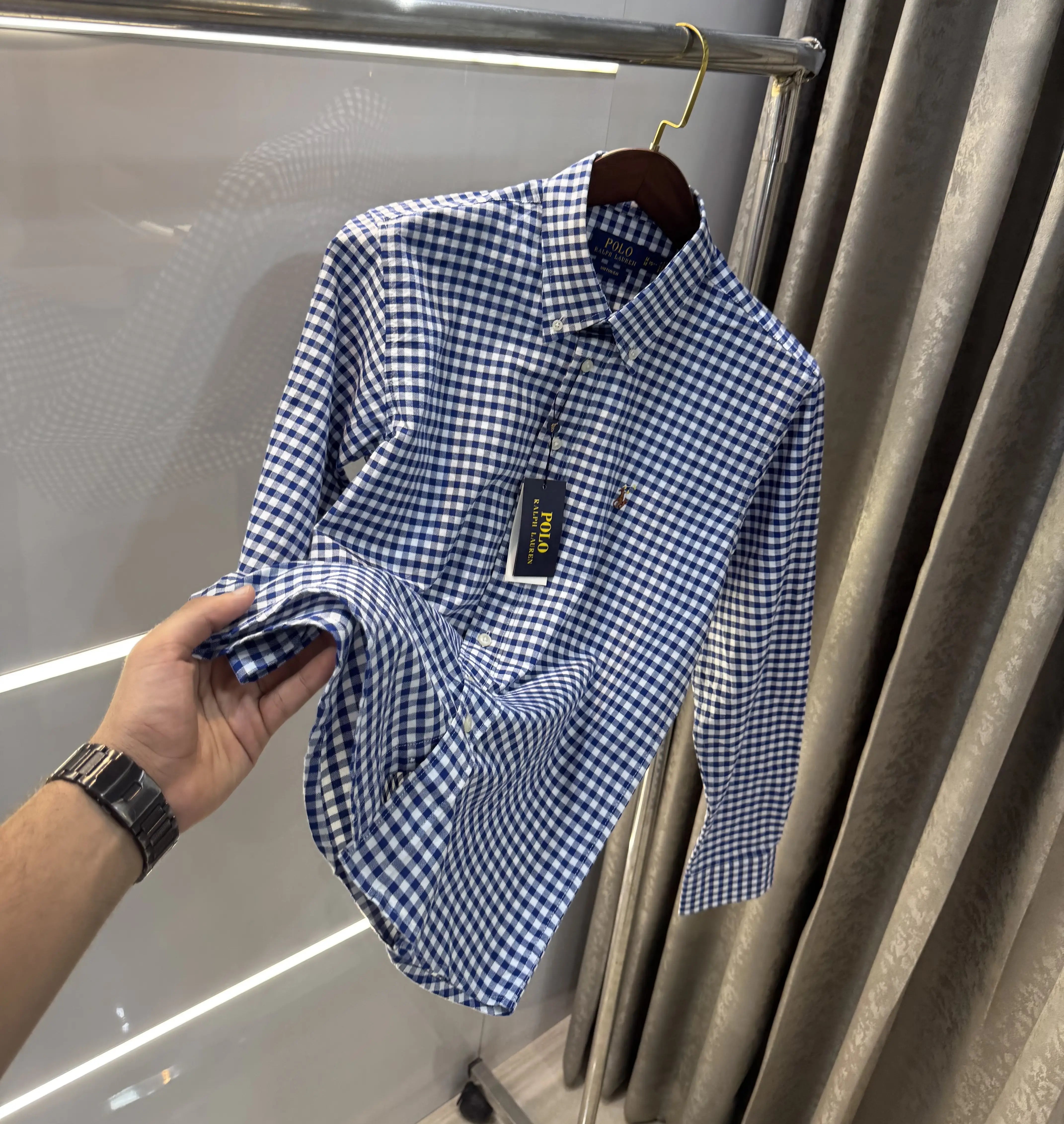 Ralph Lauren Blue Dobby Cotton Premium Shirt Main image