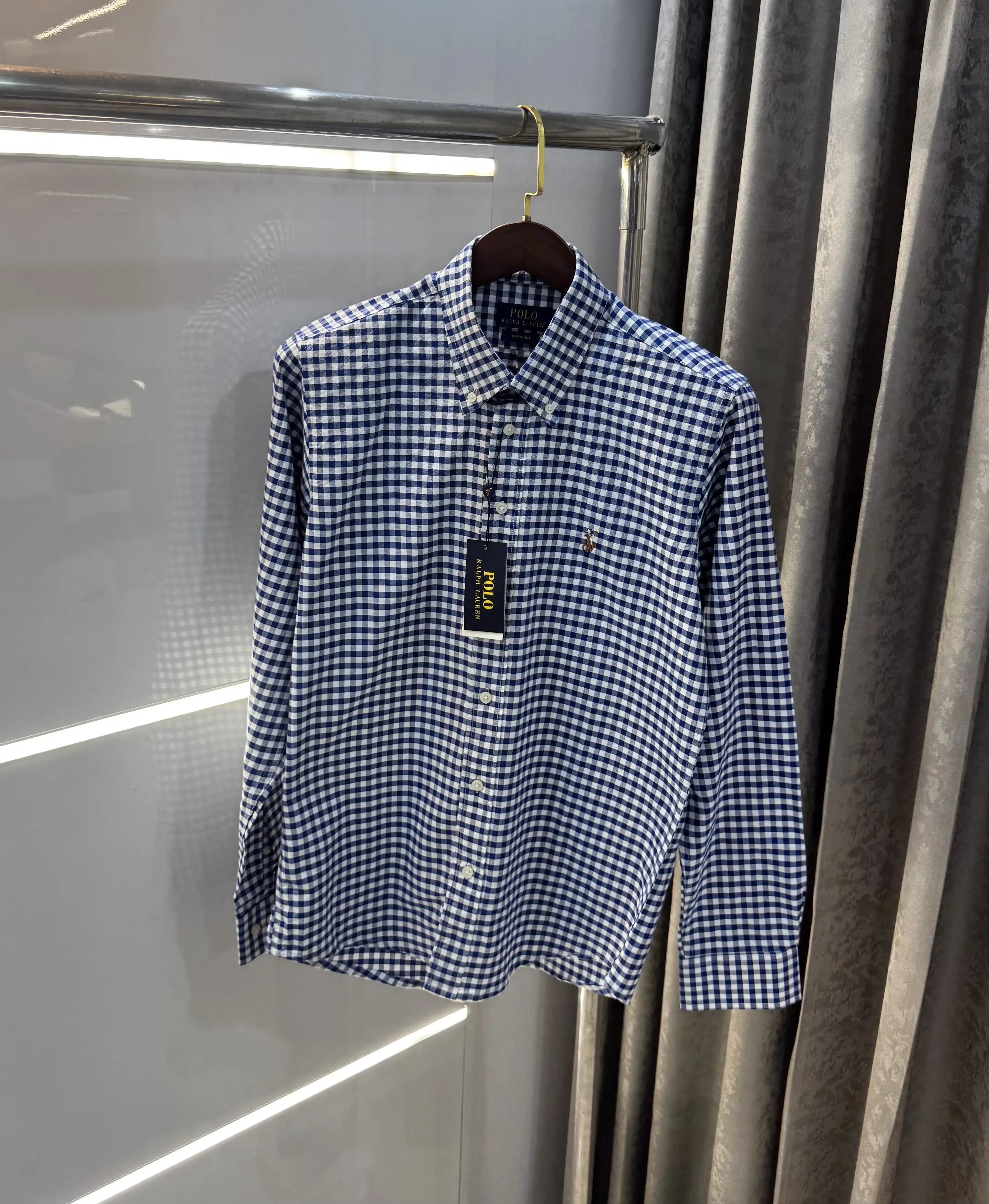 Ralph Lauren Blue Dobby Cotton Premium Shirt