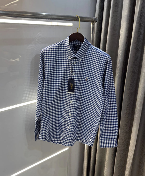 Ralph Lauren Blue Dobby Cotton Premium Shirt