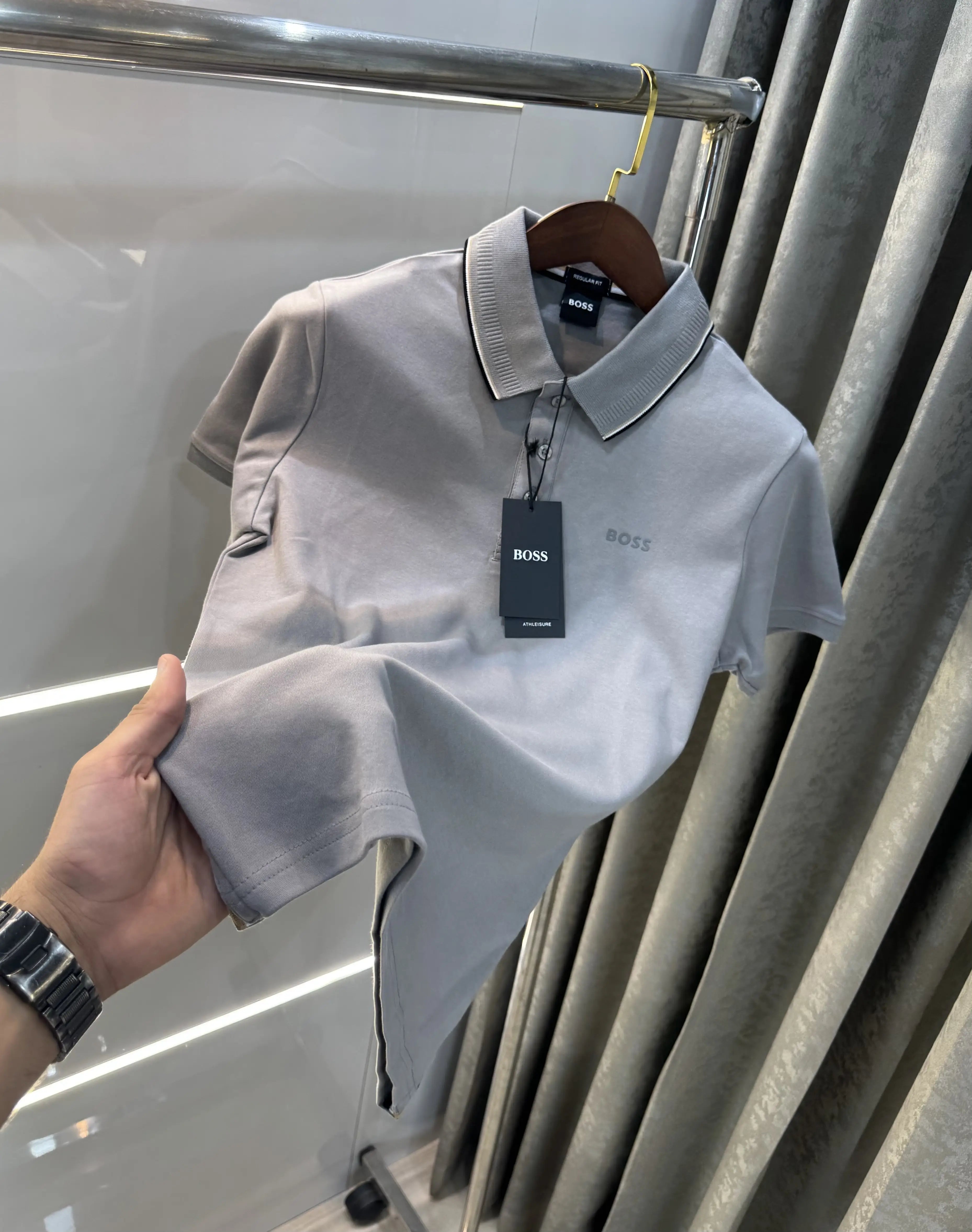 Hugo Boss Grey Logo Work Premium Polo T-shirt Secondary image