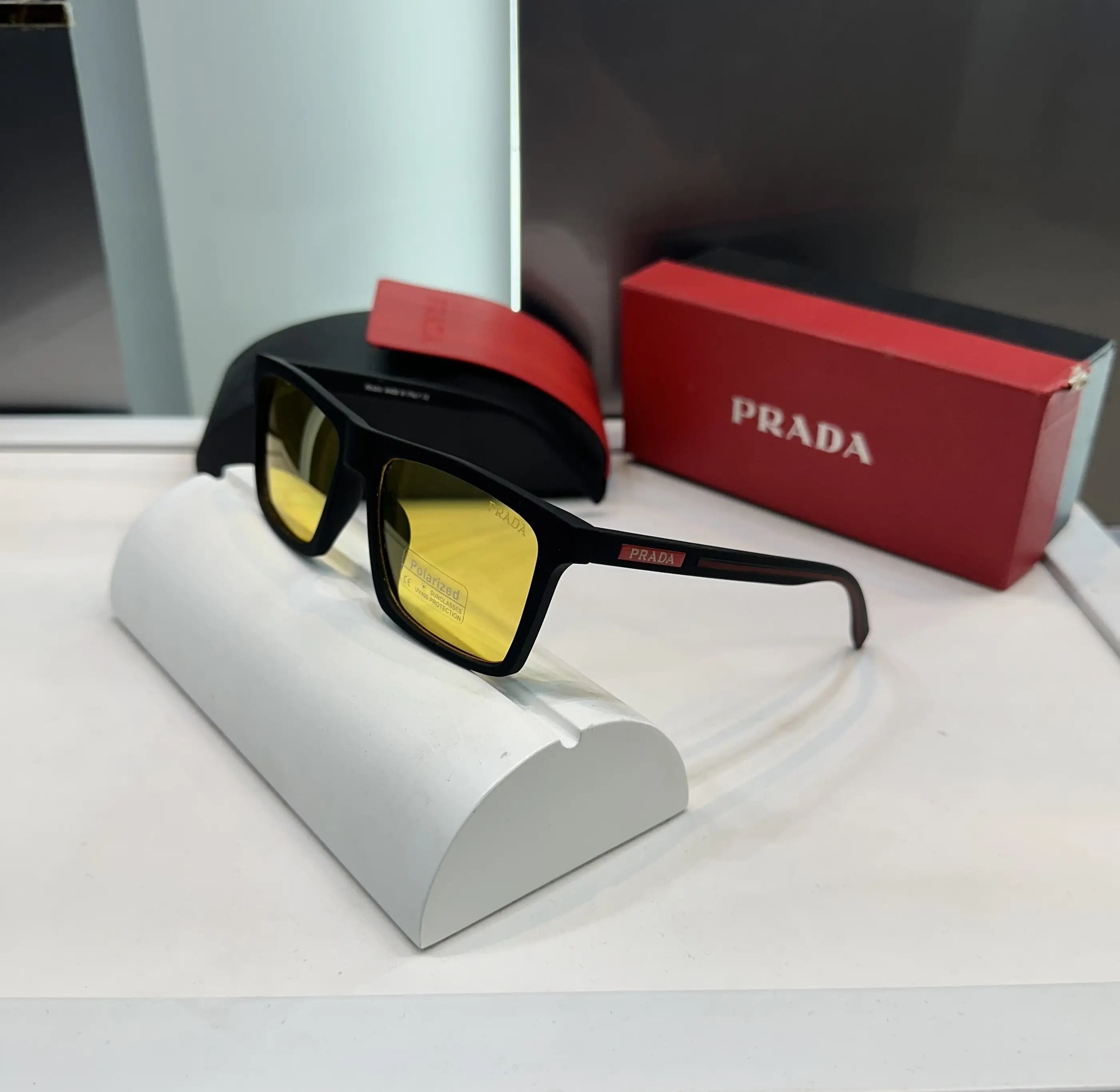 Prada Matt Black Yellow Premium Shades 2028 Main image