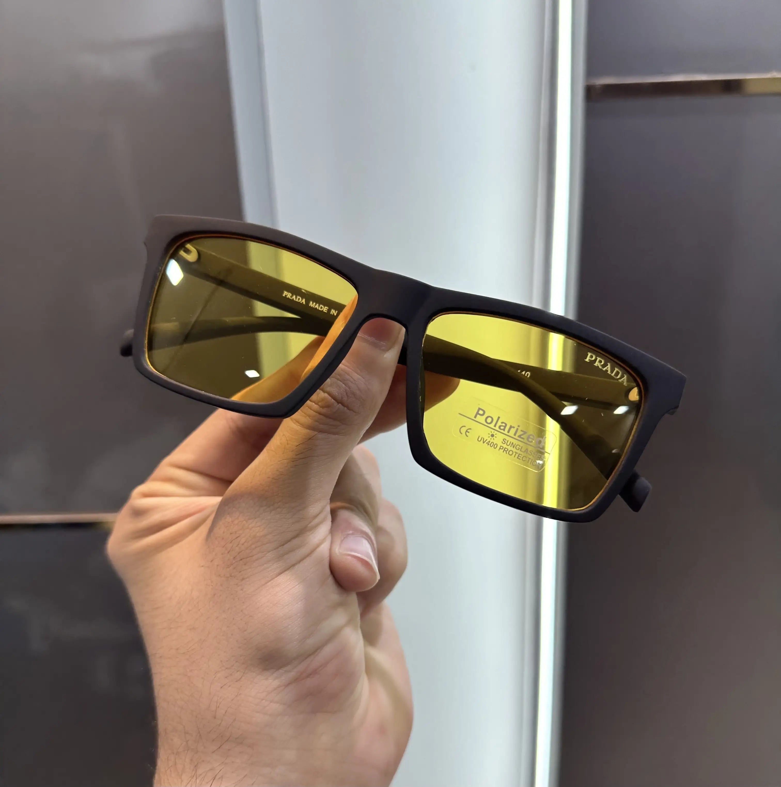 Prada Matt Black Yellow Premium Shades 2028 Secondary image