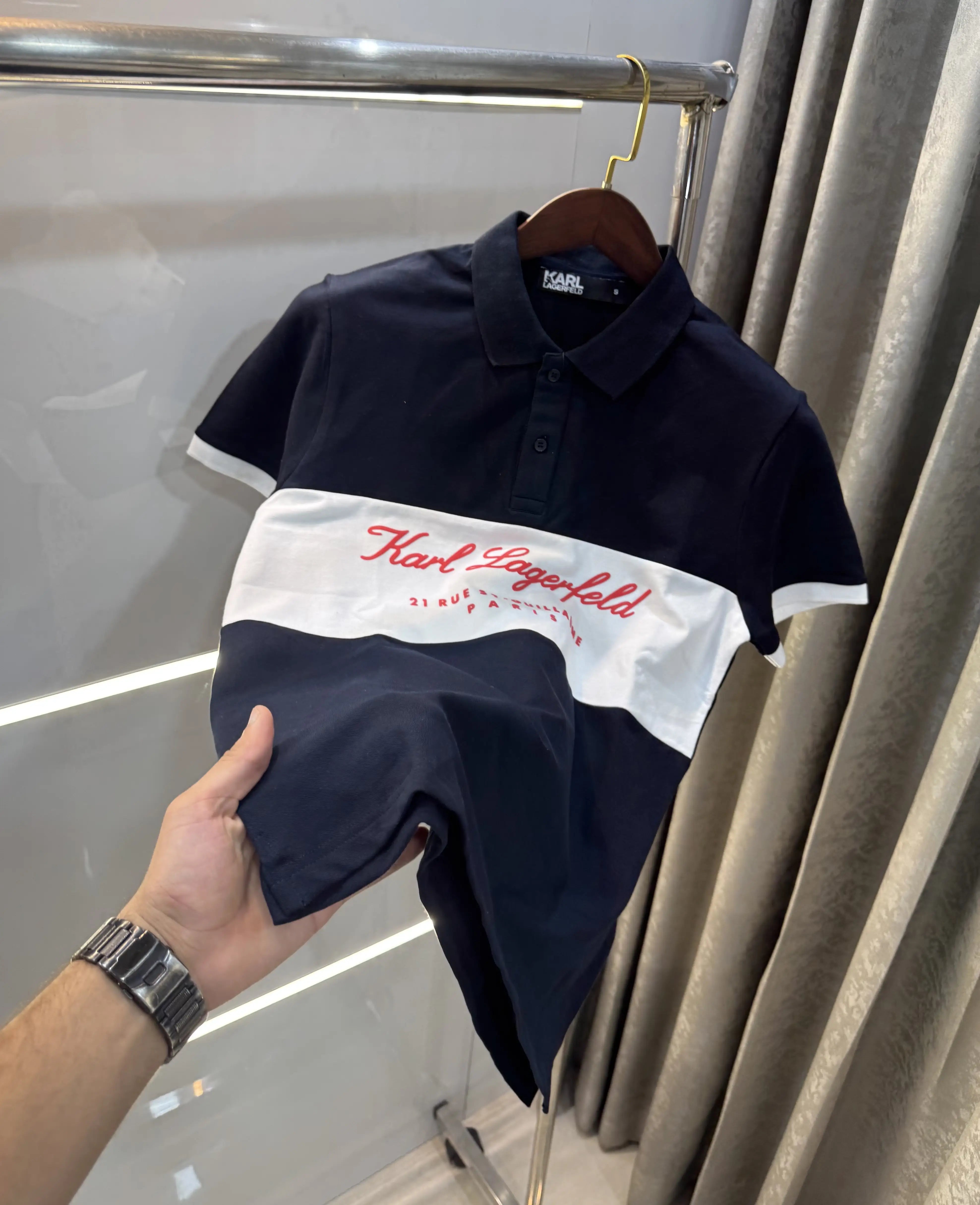 Karl Lagerfled Navy Blue Imported Polo T-Shirt Secondary image