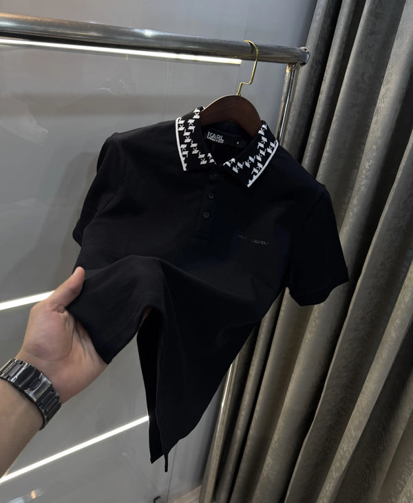 Karl Lagerfled Black Imported Polo T-Shirt