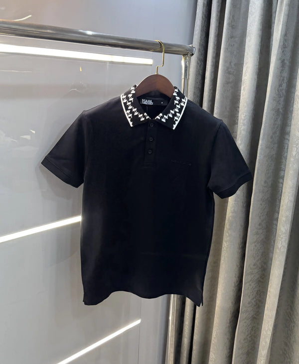 Karl Lagerfled Black Imported Polo T-Shirt
