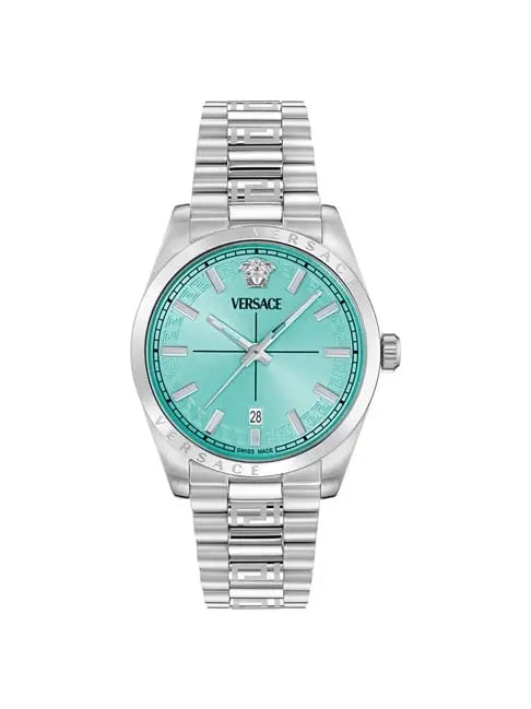 Versace Light Blue Round Dail Analog Watch