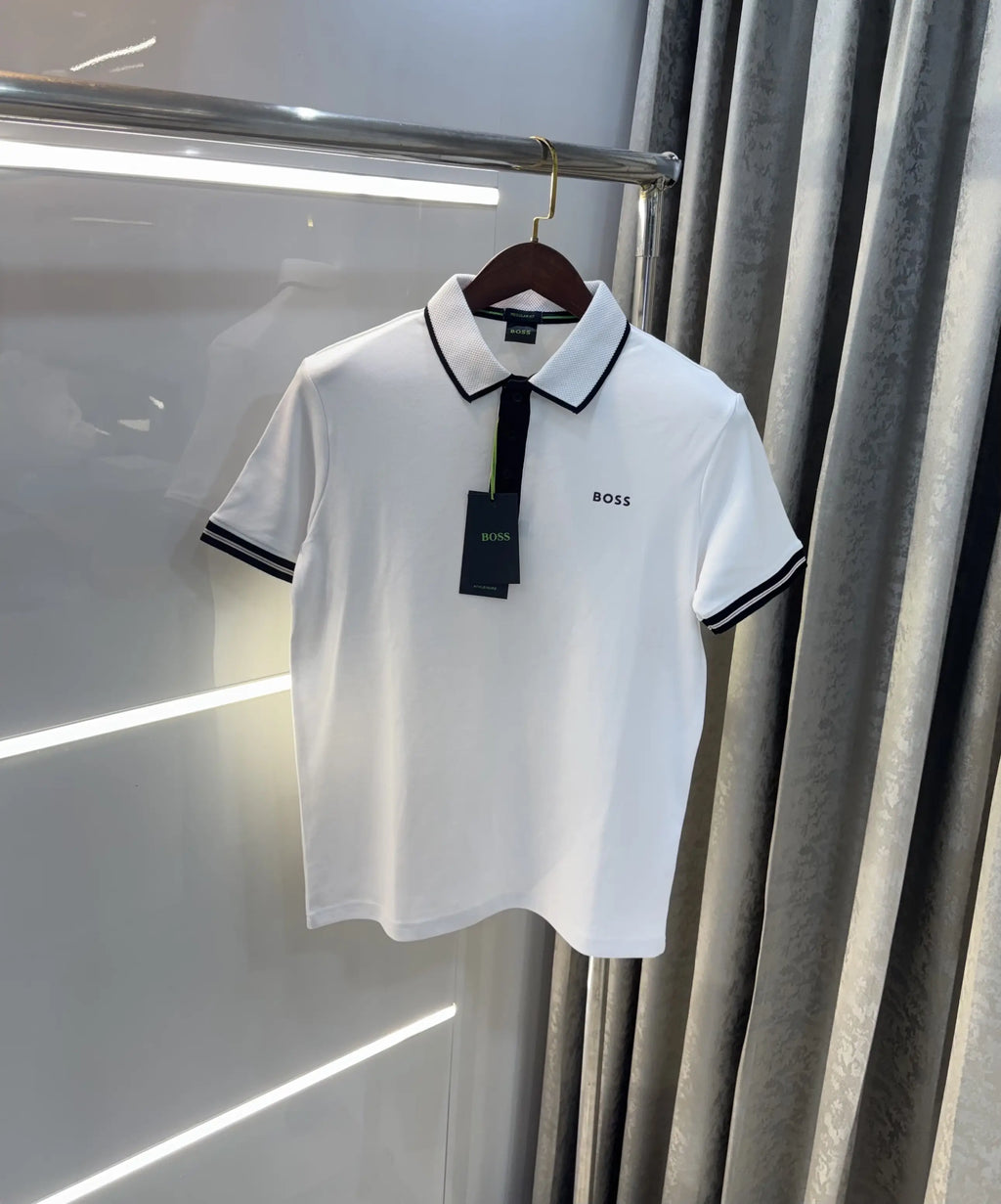 Hugo Boss White Logo Work Premium Polo T-shirt