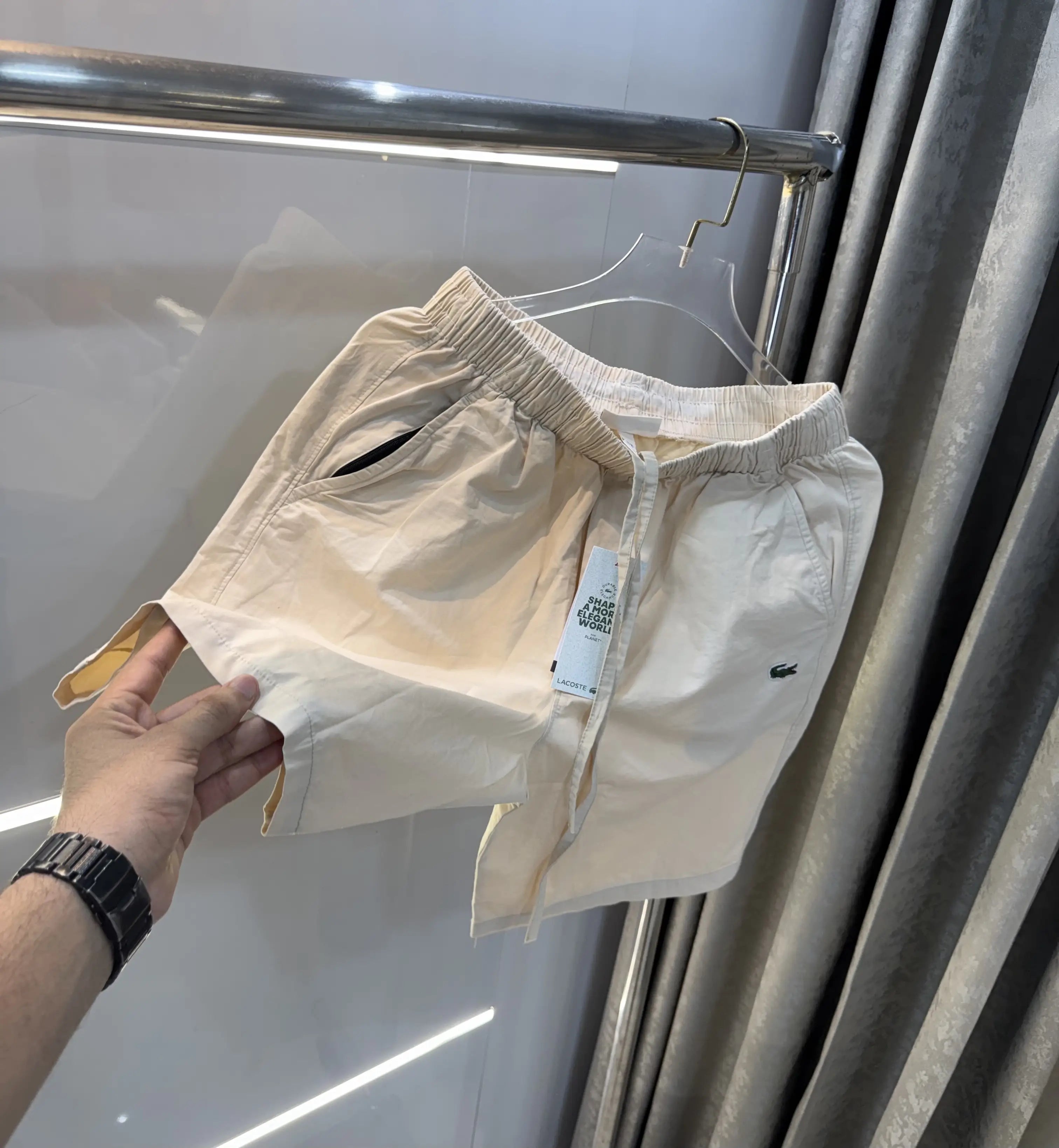 Lacoste Beige Embroidery Logo Premium 🩳Shorts Secondary image