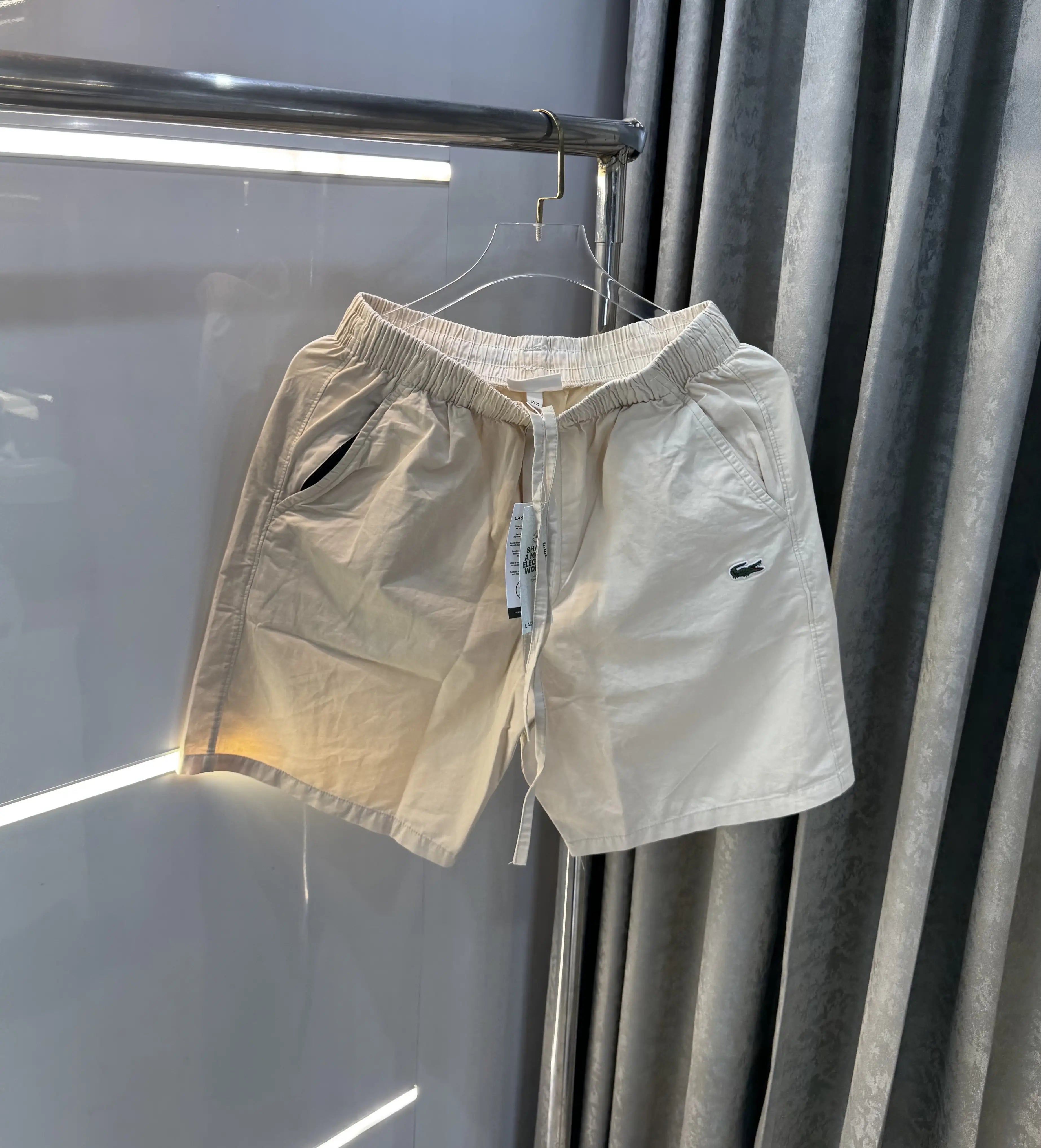 Lacoste Beige Embroidery Logo Premium 🩳Shorts Main image