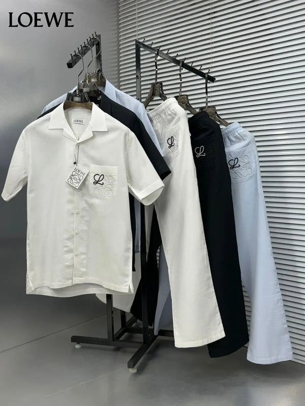 Loewe Black Embroidery Logo Premium Linen Cord Set