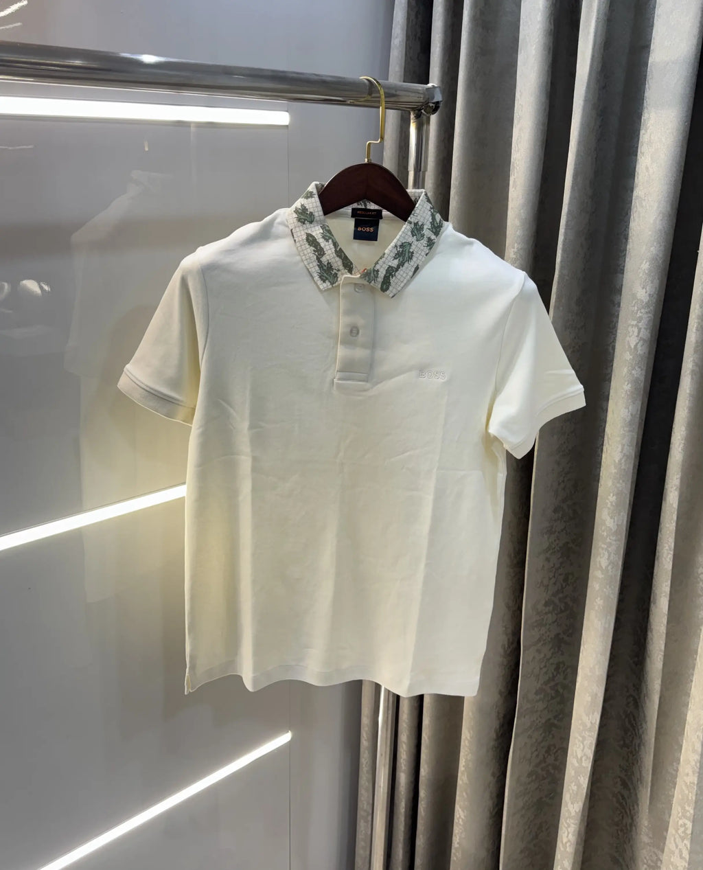 Hug o Boss Cream Logo Work Premium Polo T-shirt