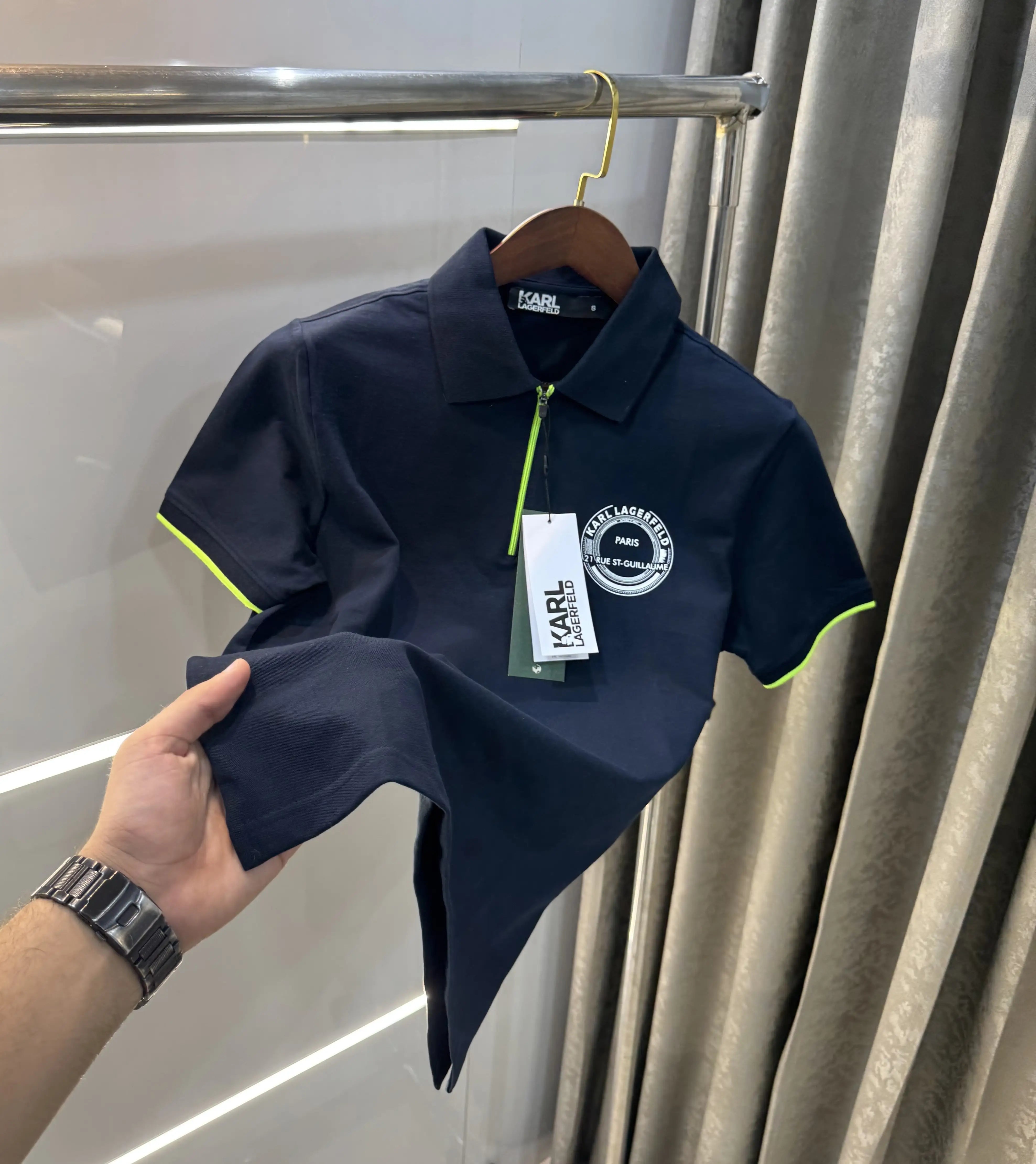 Karl Lagerfled Navy Blue Imported Polo T-Shirt Main image