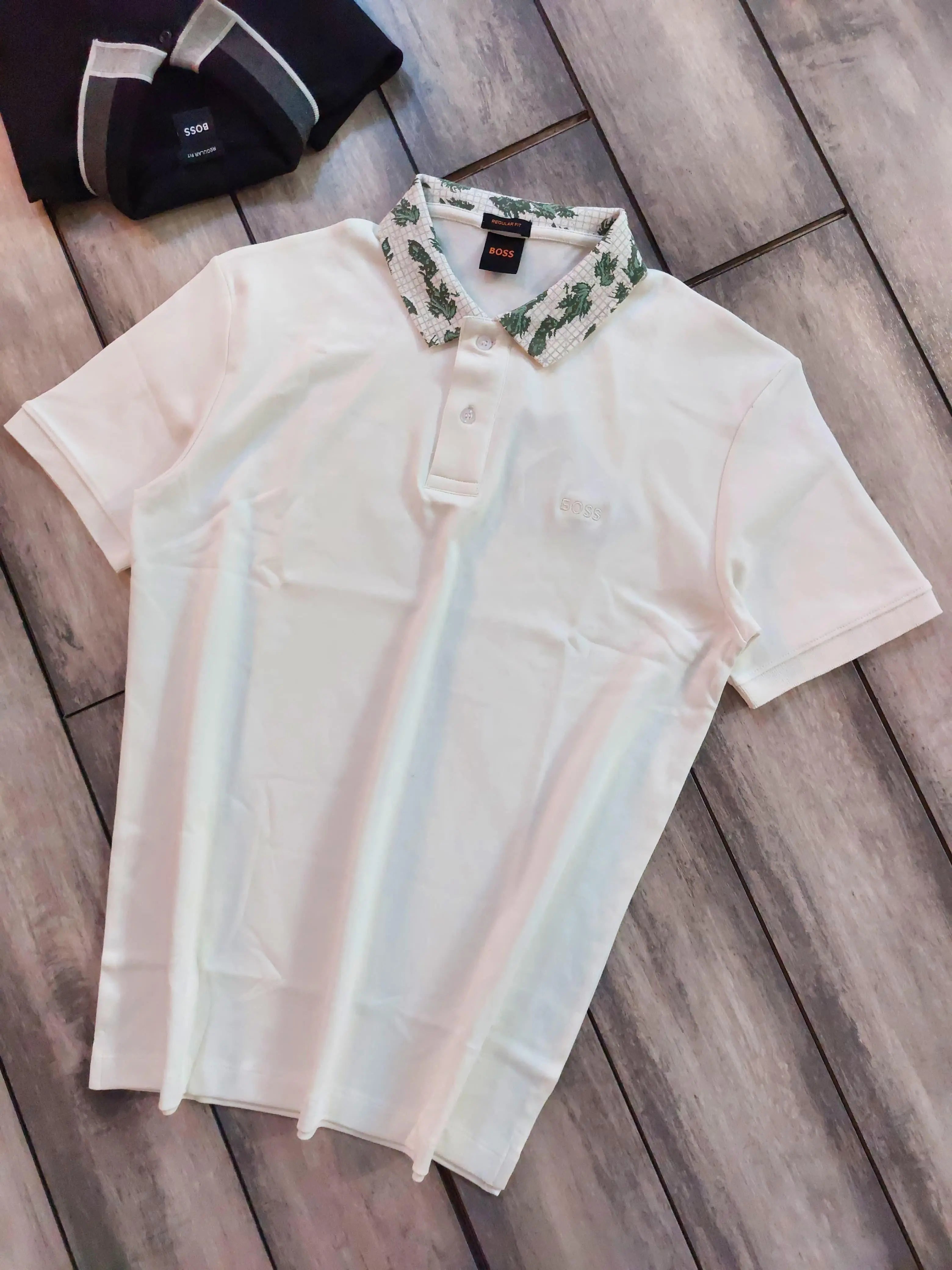 Hug o Boss Cream Logo Work Premium Polo T-shirt Main image