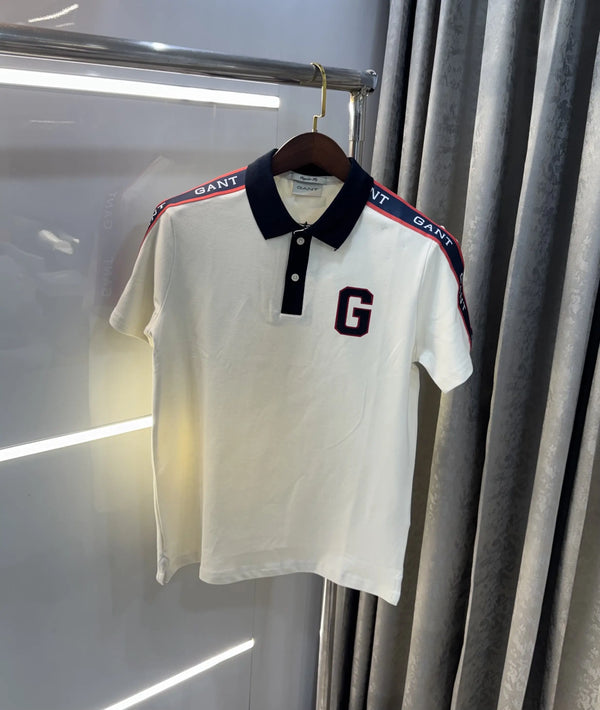 Gant Cream Logo Work Premium Polo T-shirt