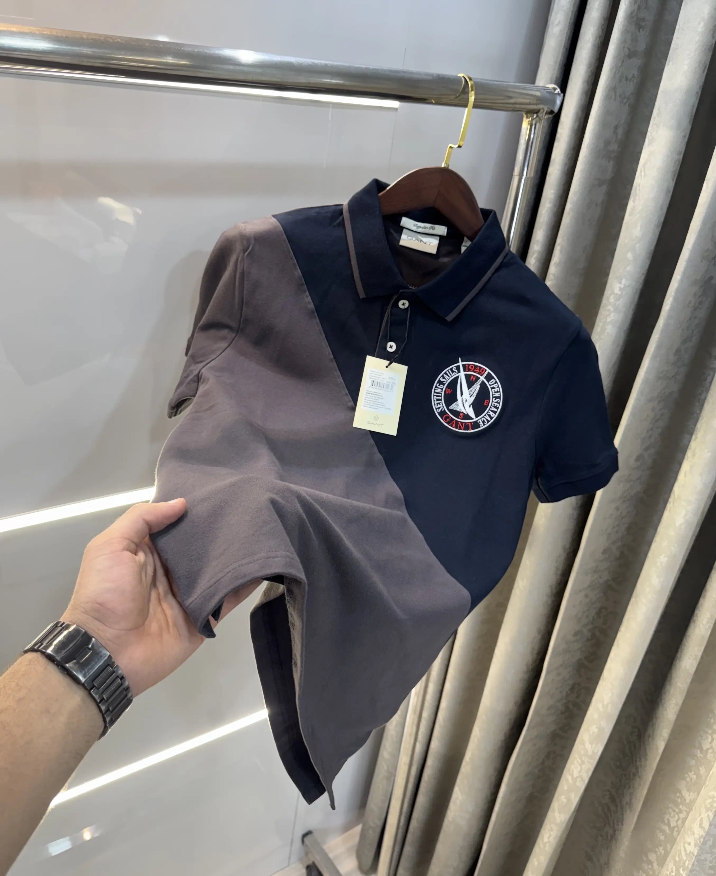 Gant Navy Grey Logo Work Premium Polo T-shirt Secondary image