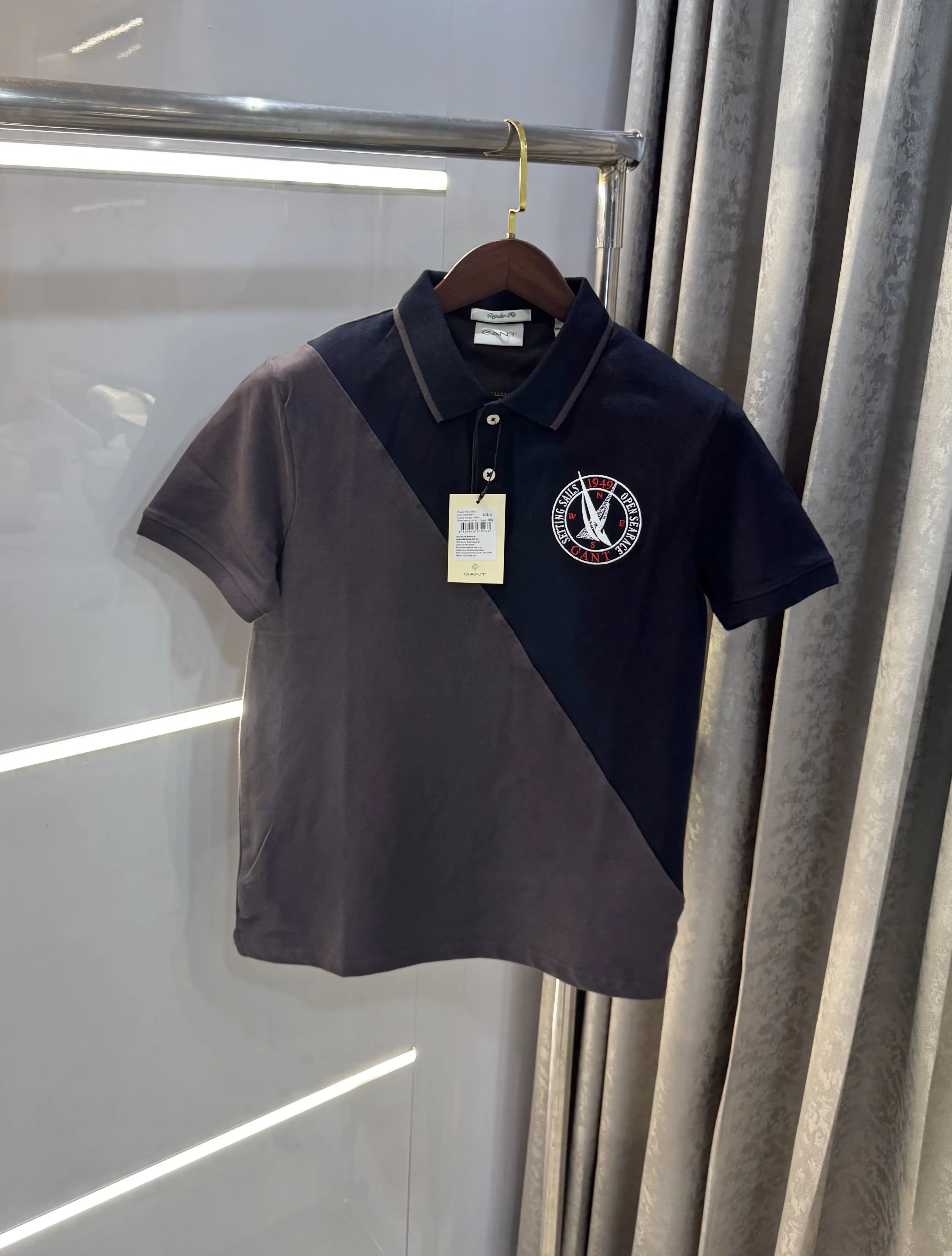 Gant Navy Grey Logo Work Premium Polo T-shirt Main image