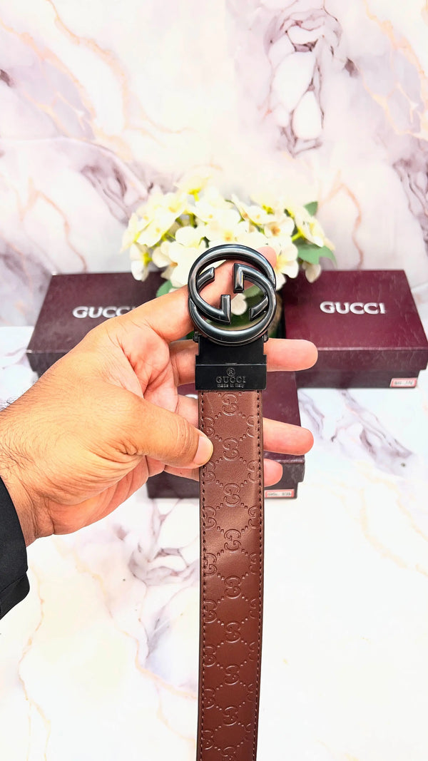 GG GUCCI PREMIUM QUALITY EMBOSSED REVERSEABLE BELT WITH OG BOX