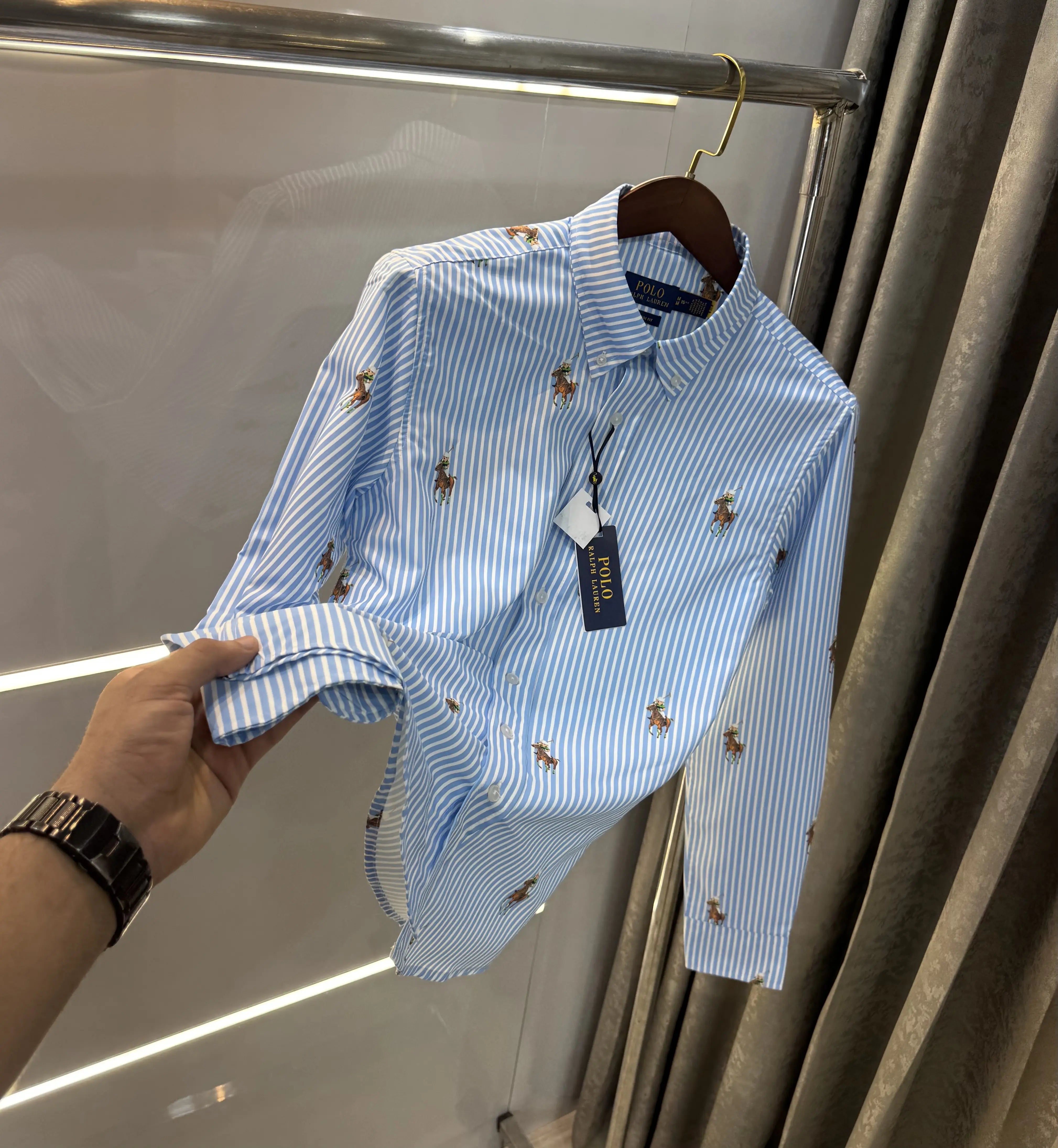 Ralph Lauren Sky Blue Teddy Premium Shirt Main image