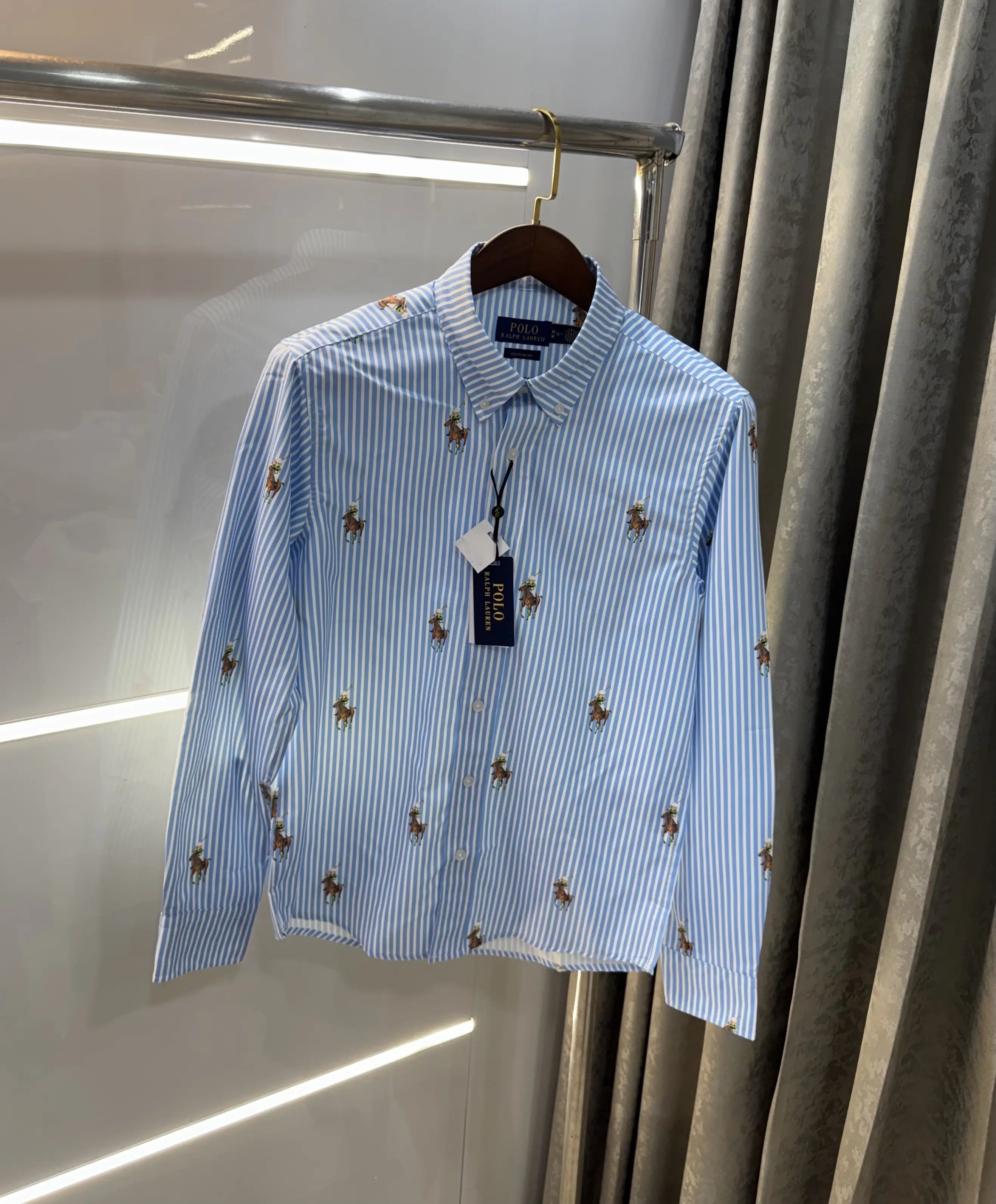 Ralph Lauren Sky Blue Teddy Premium Shirt Secondary image