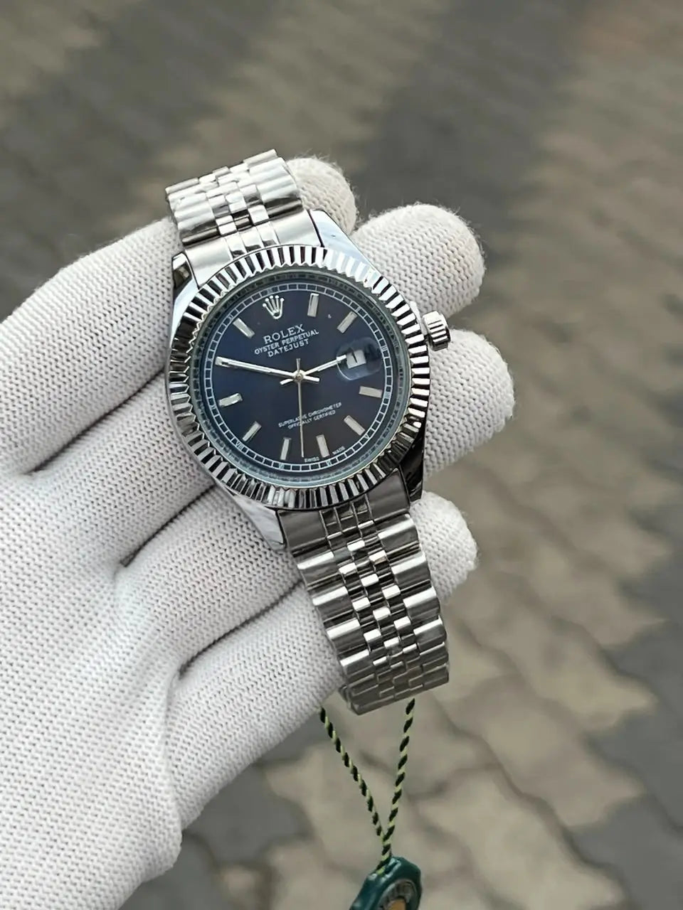 Rolex Day Date Silver Blue