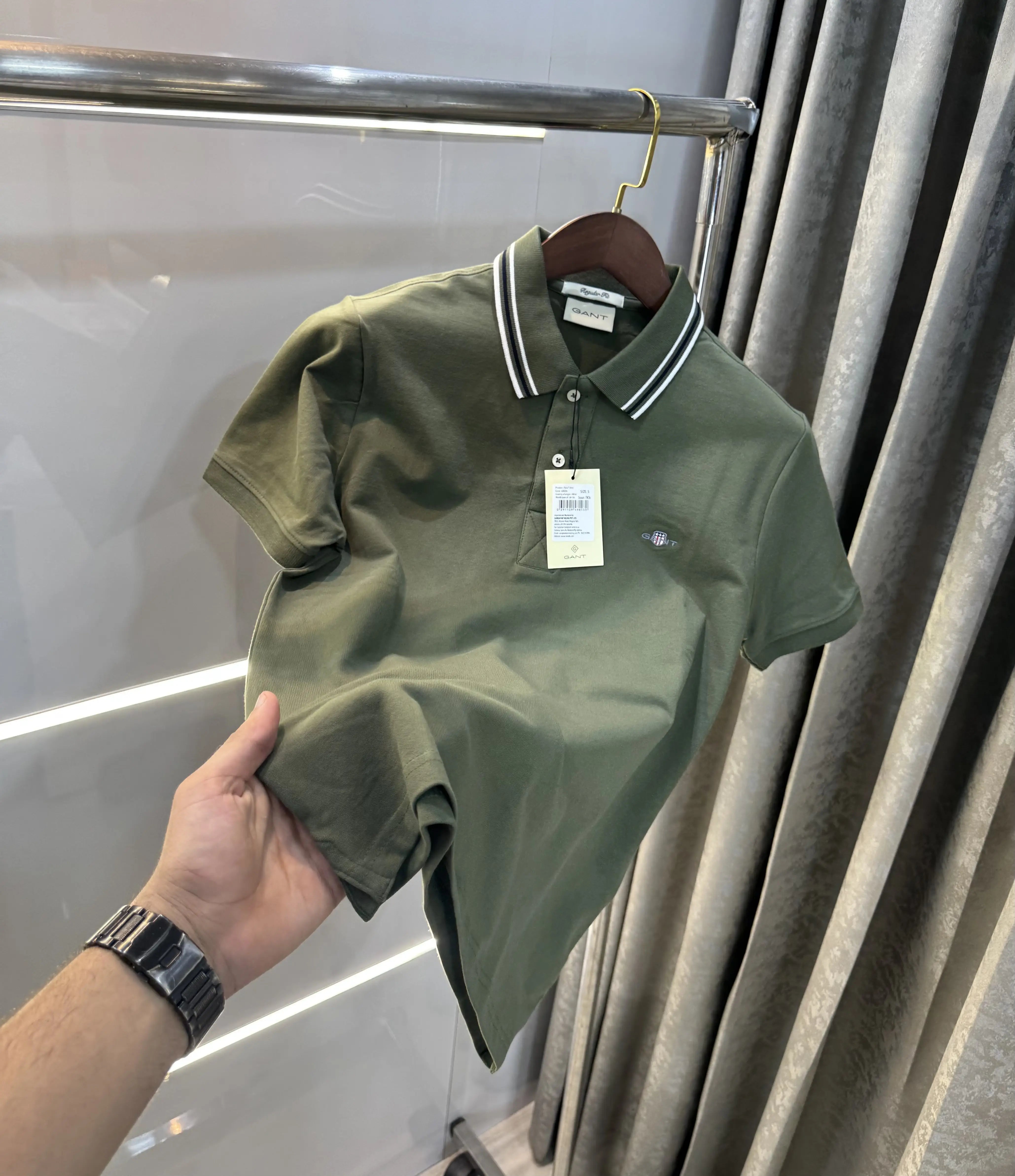 Gant Olive Green Logo Work Premium Polo T-shirt Main image