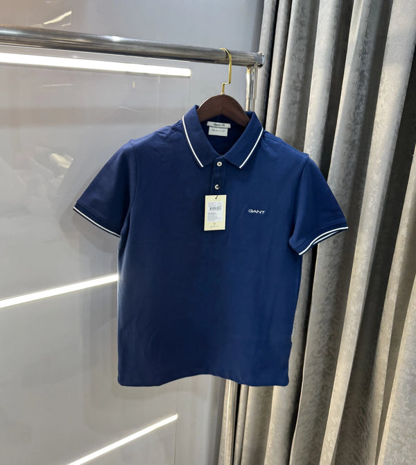 Gant Petrol Blue Logo Work Premium Polo T-shirt