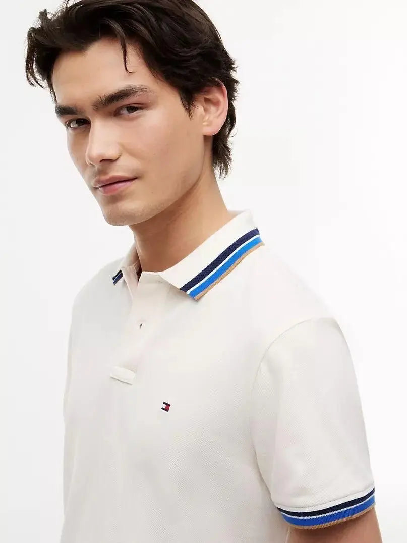 Tommy Hilfiger Cream Premium Polo T-shirt Main image