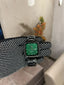 true square quartz undigital (green dial)