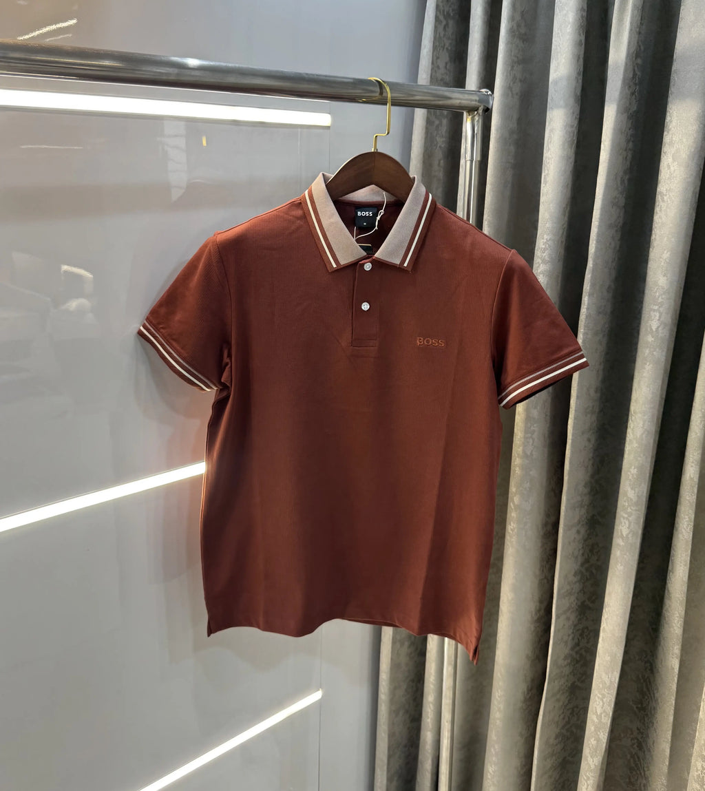 Hugo Boss Rust Embroidery Logo Premium Polo T-shirt