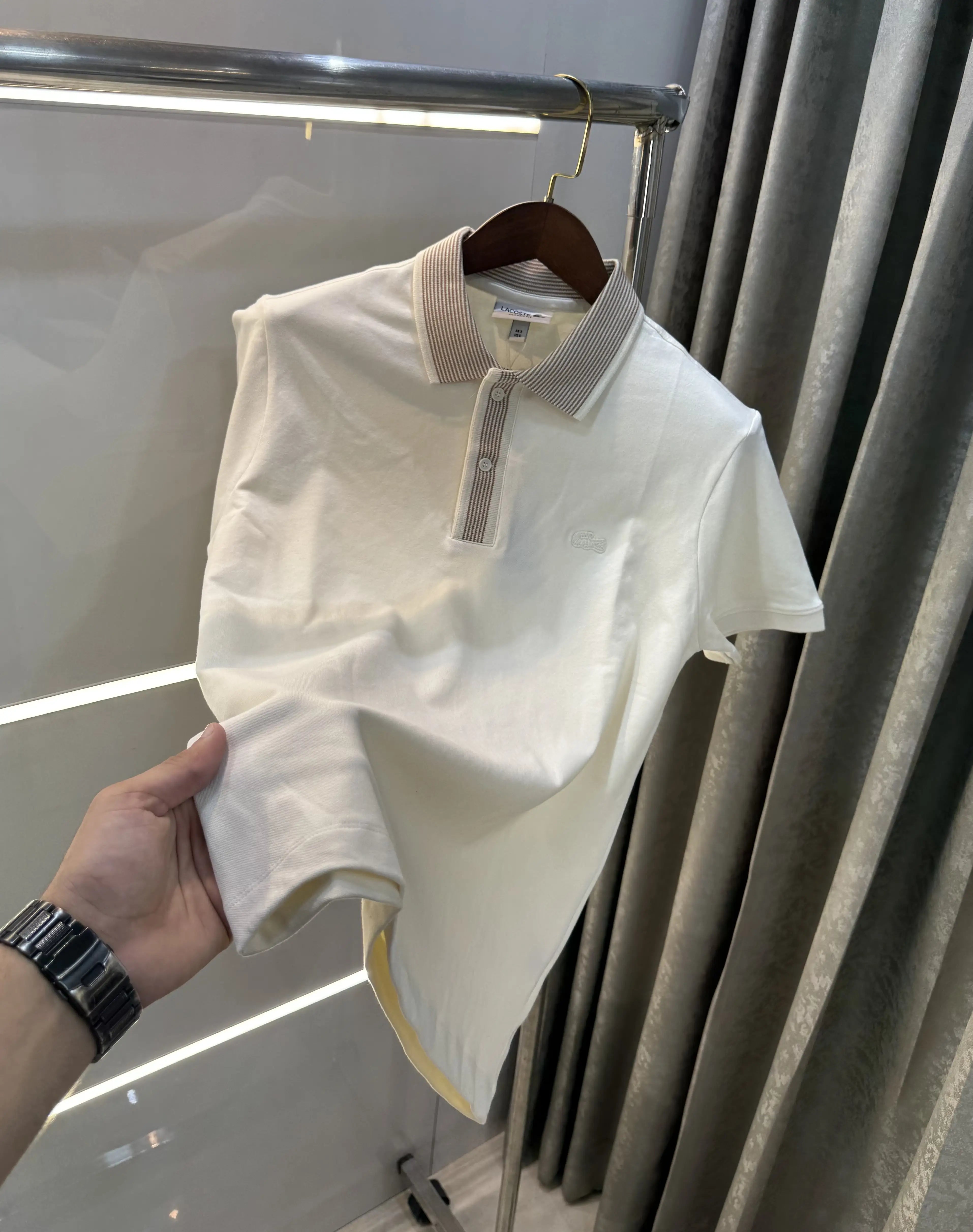 Lacost e Cream Logo Work Premium Polo T-Shirt Main image