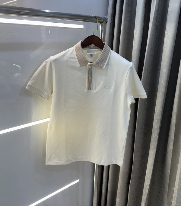 Lacost e Cream Logo Work Premium Polo T-Shirt