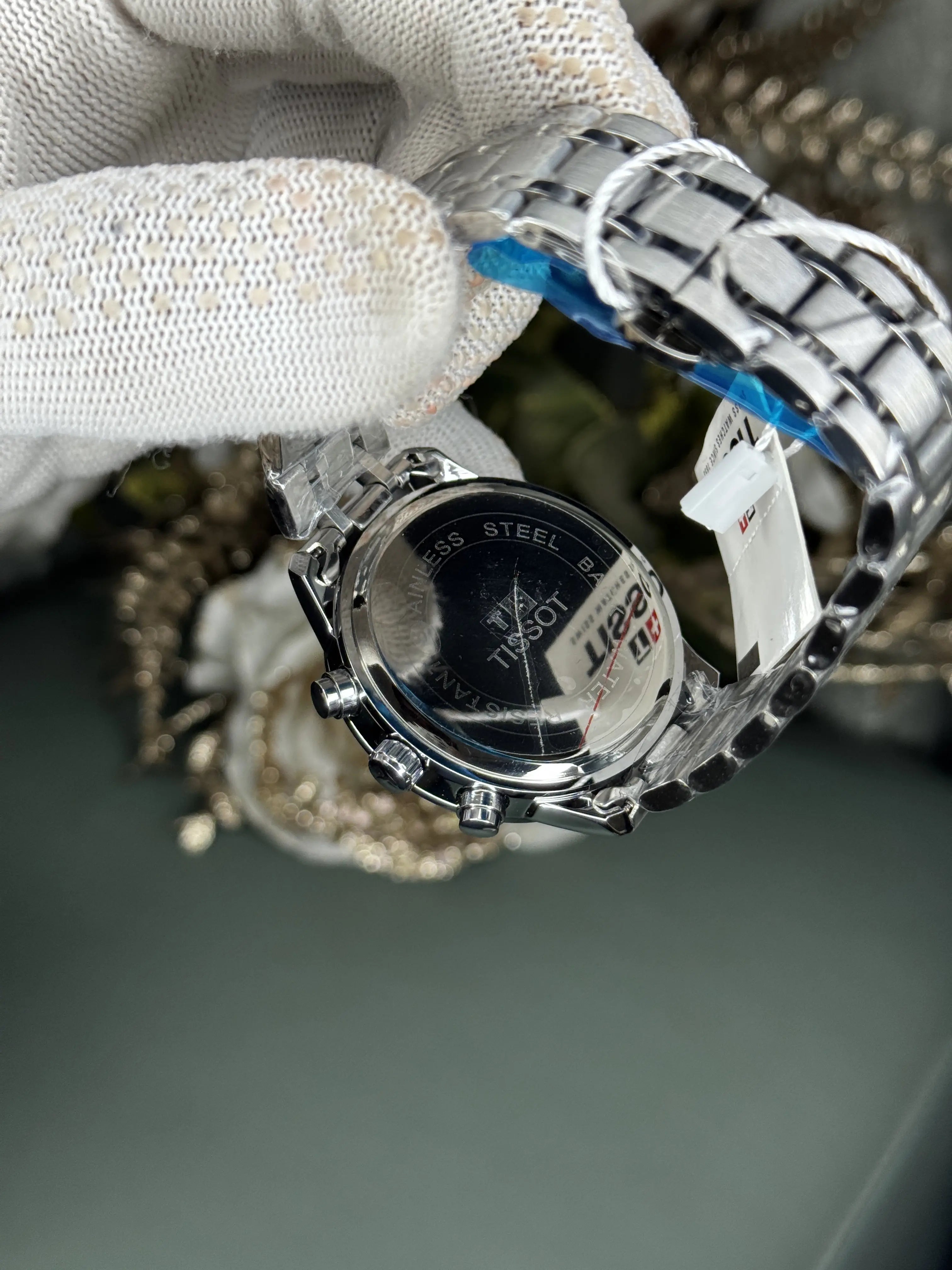 Tisso t Chemin Des Tourelles Silver Green Chronograph Watch