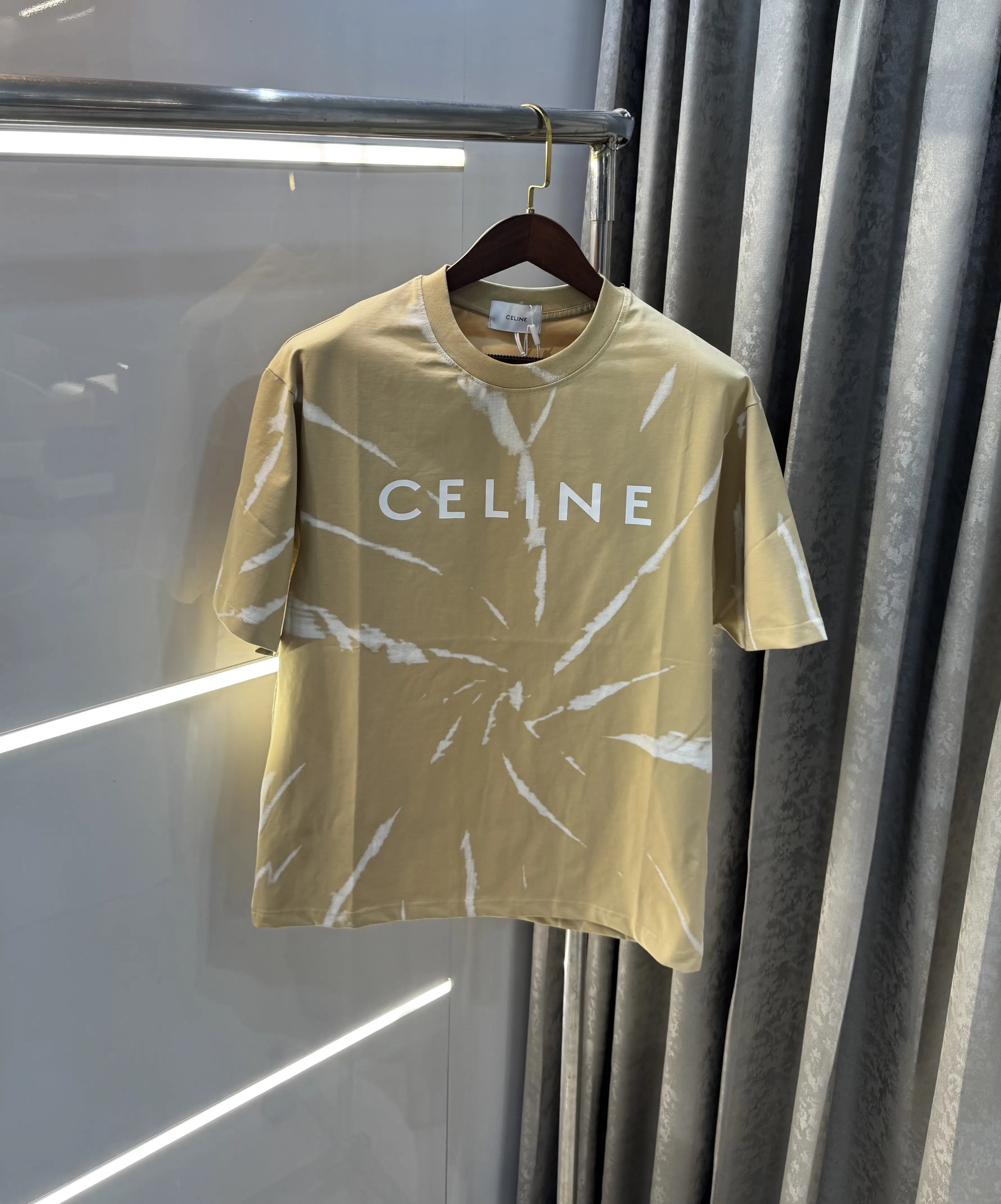 Celine Beige Printed Imported Oversized T-shirt Main image
